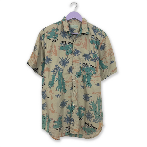 Multicolored Vintage Shirt with Abstract Geometric Pattern - Men's Size M