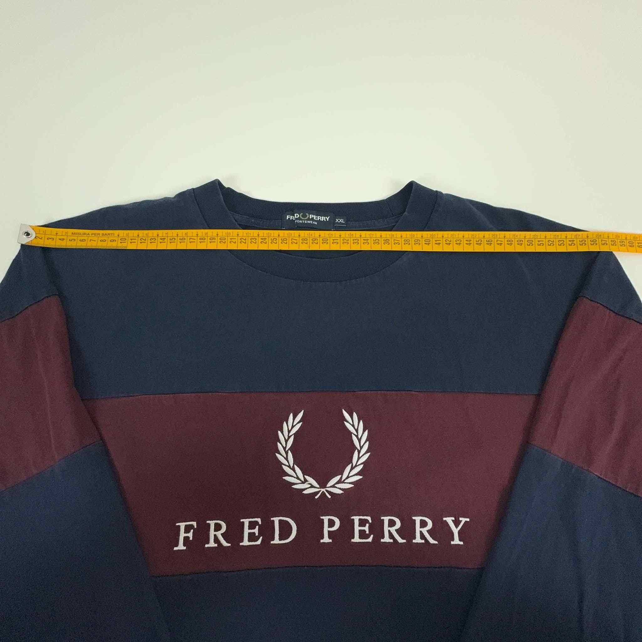 Felpa Fred Perry blu scura a girocollo - Taglia XXL uomo