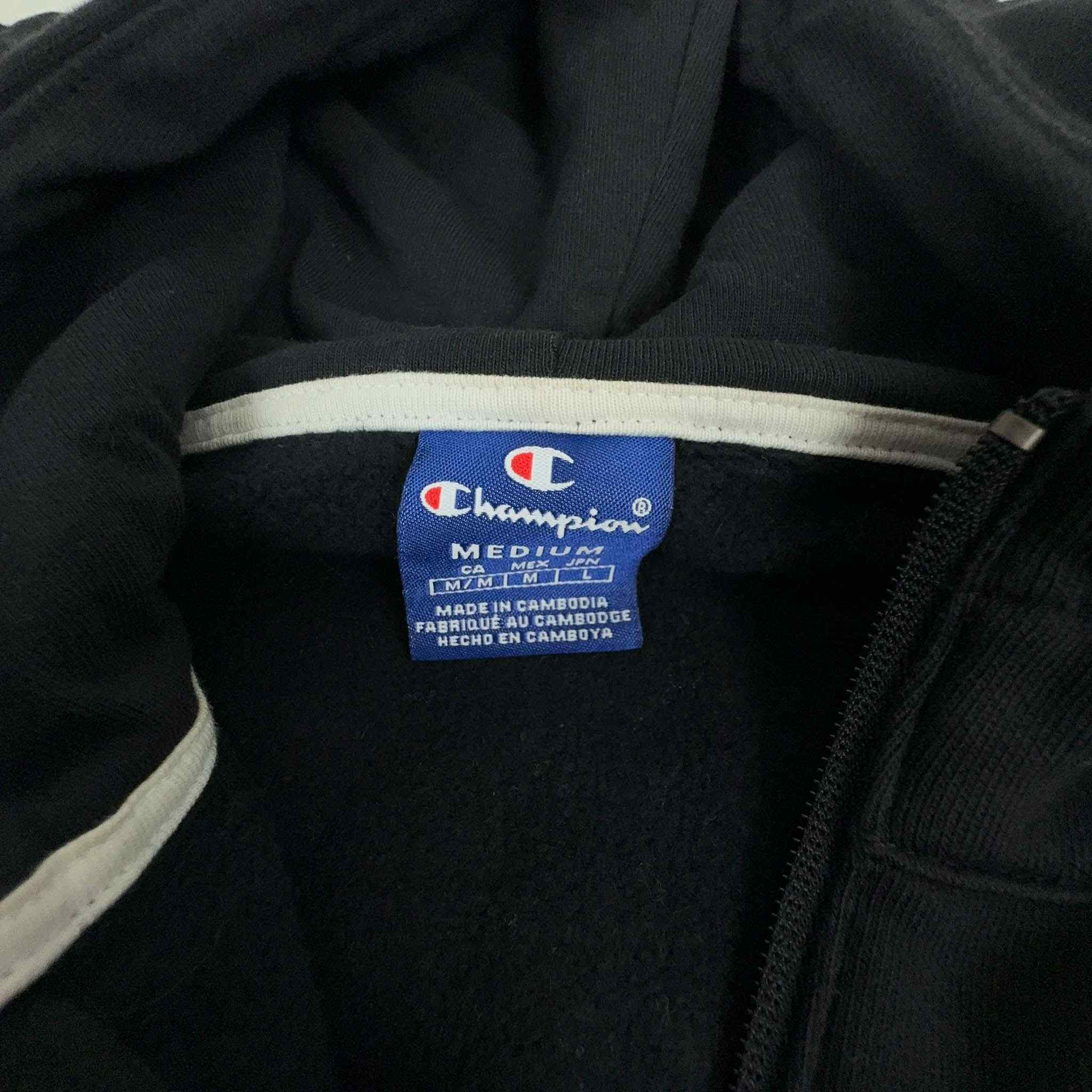 Champion Black Zip Up Hoodie - Men's Size M