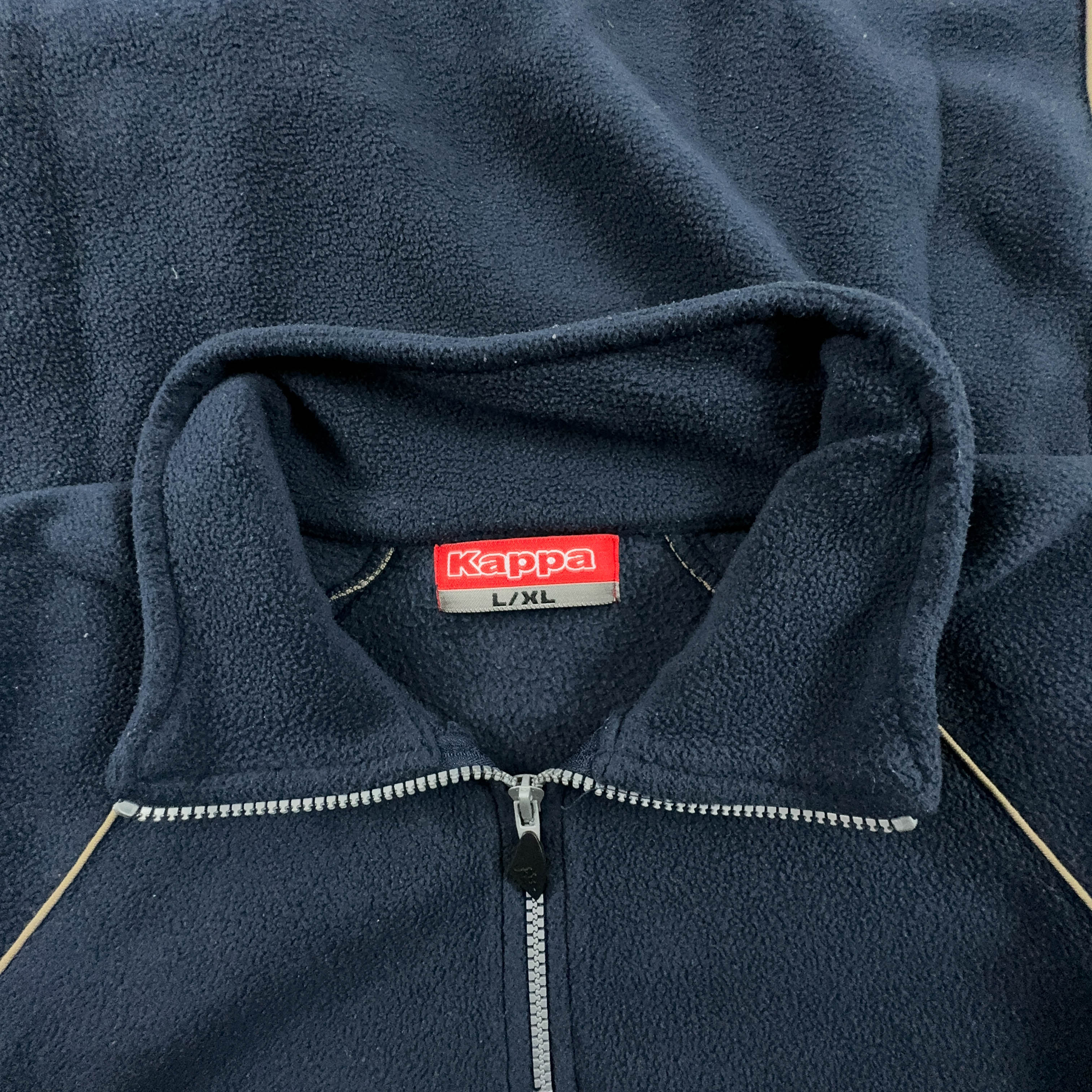Kappa Vintage Dark Blue Full Zip Fleece 00s - Size L/XL Men