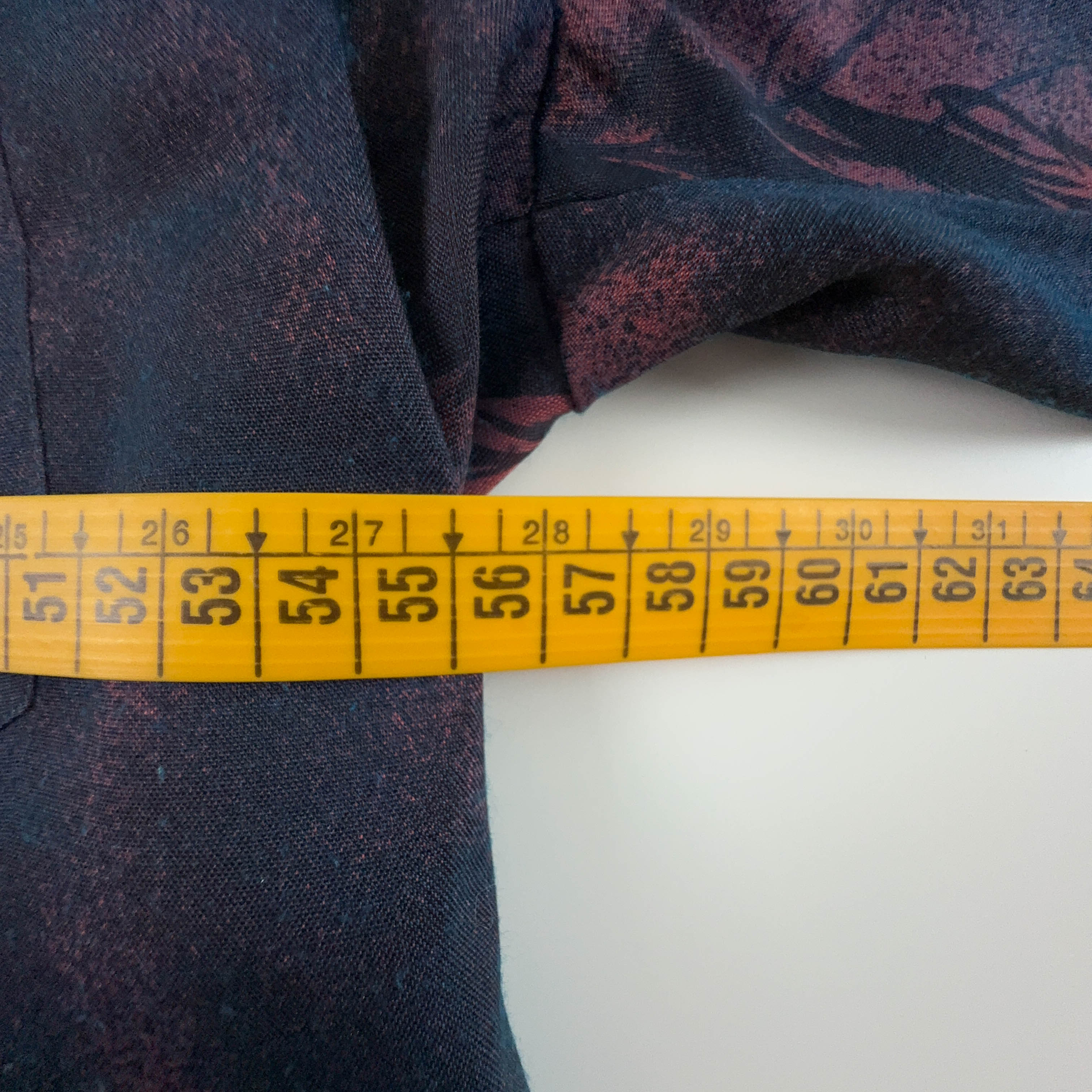 Camicia Vintage viola e blu a fantasia - Taglia 16.5 L uomo