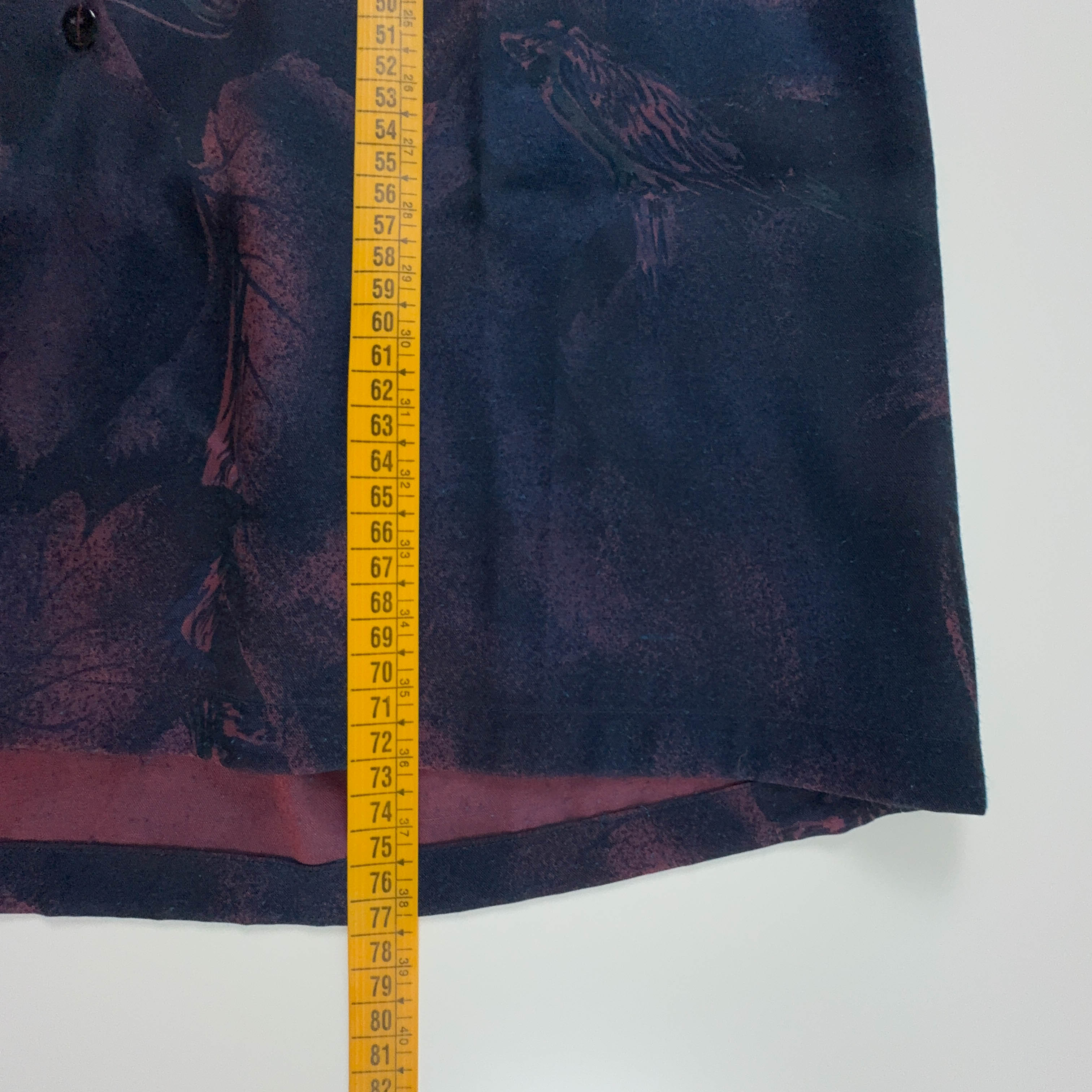 Camicia Vintage viola e blu a fantasia - Taglia 16.5 L uomo