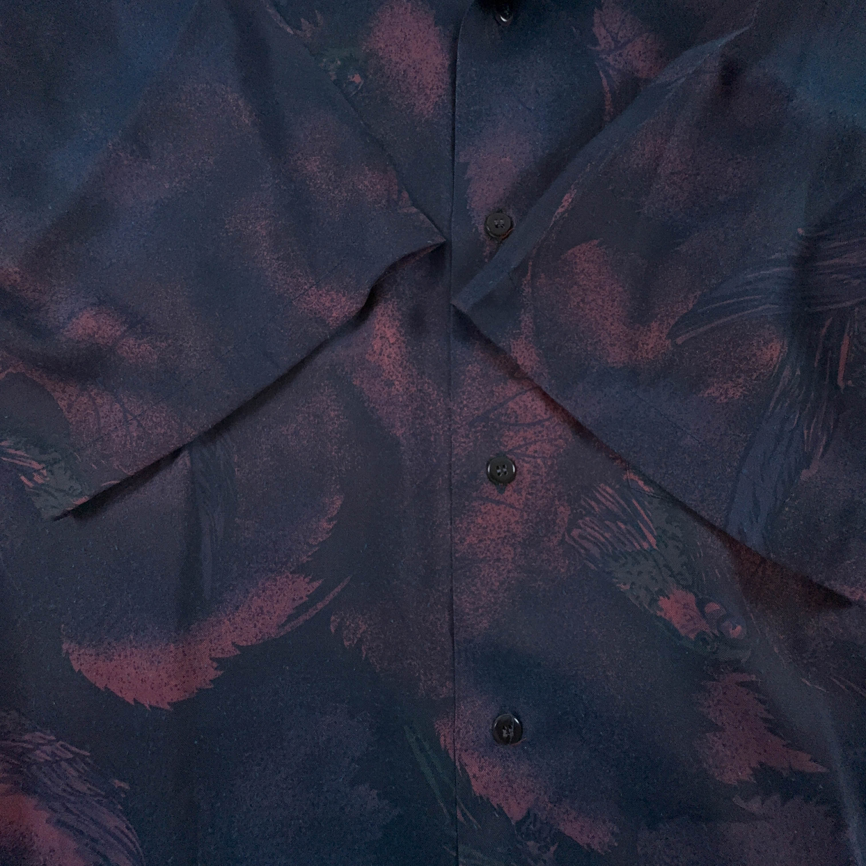 Camicia Vintage viola e blu a fantasia - Taglia 16.5 L uomo