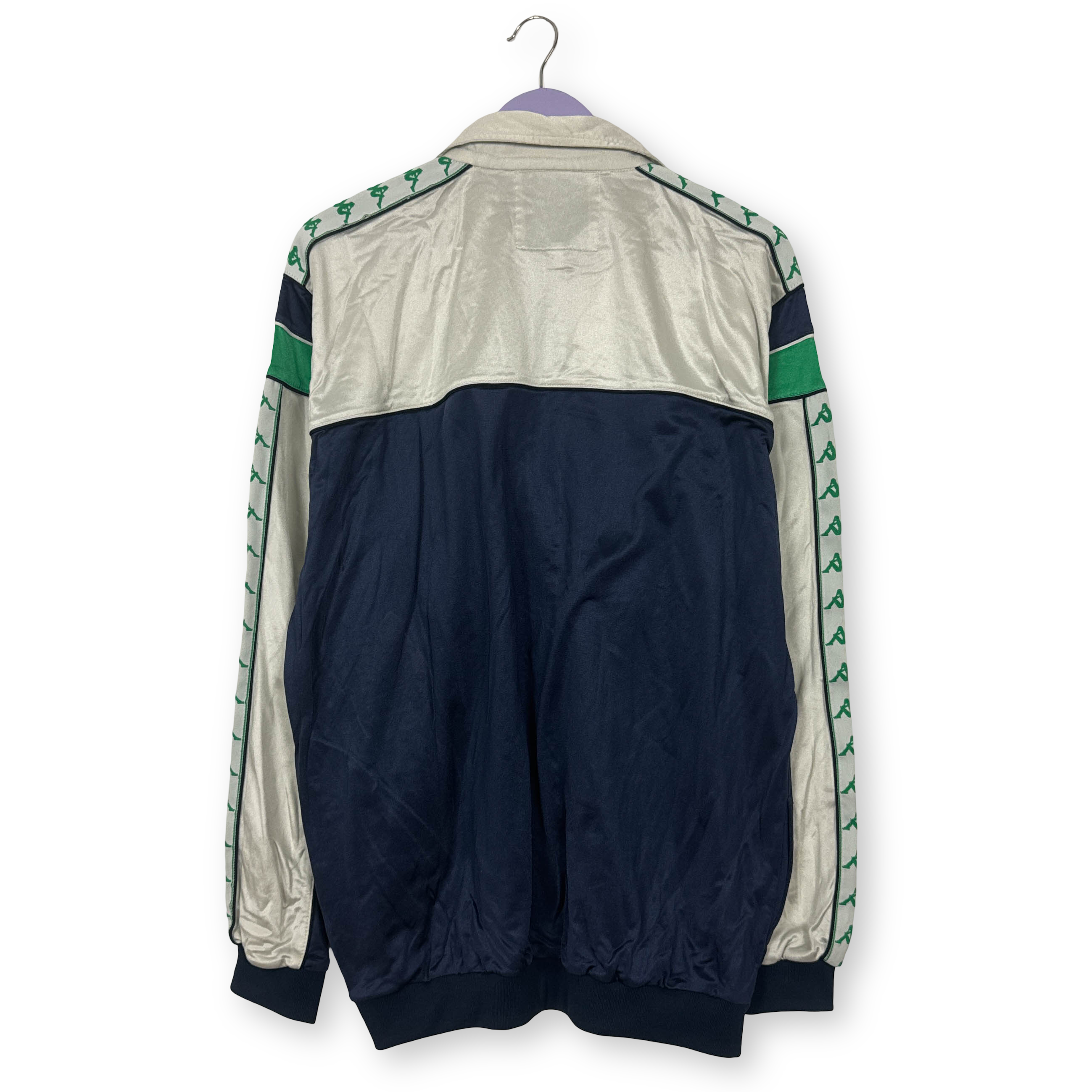 Felpa Kappa Vintage blu e bianca con zip anni 80 90 - Taglia L/XL uomo