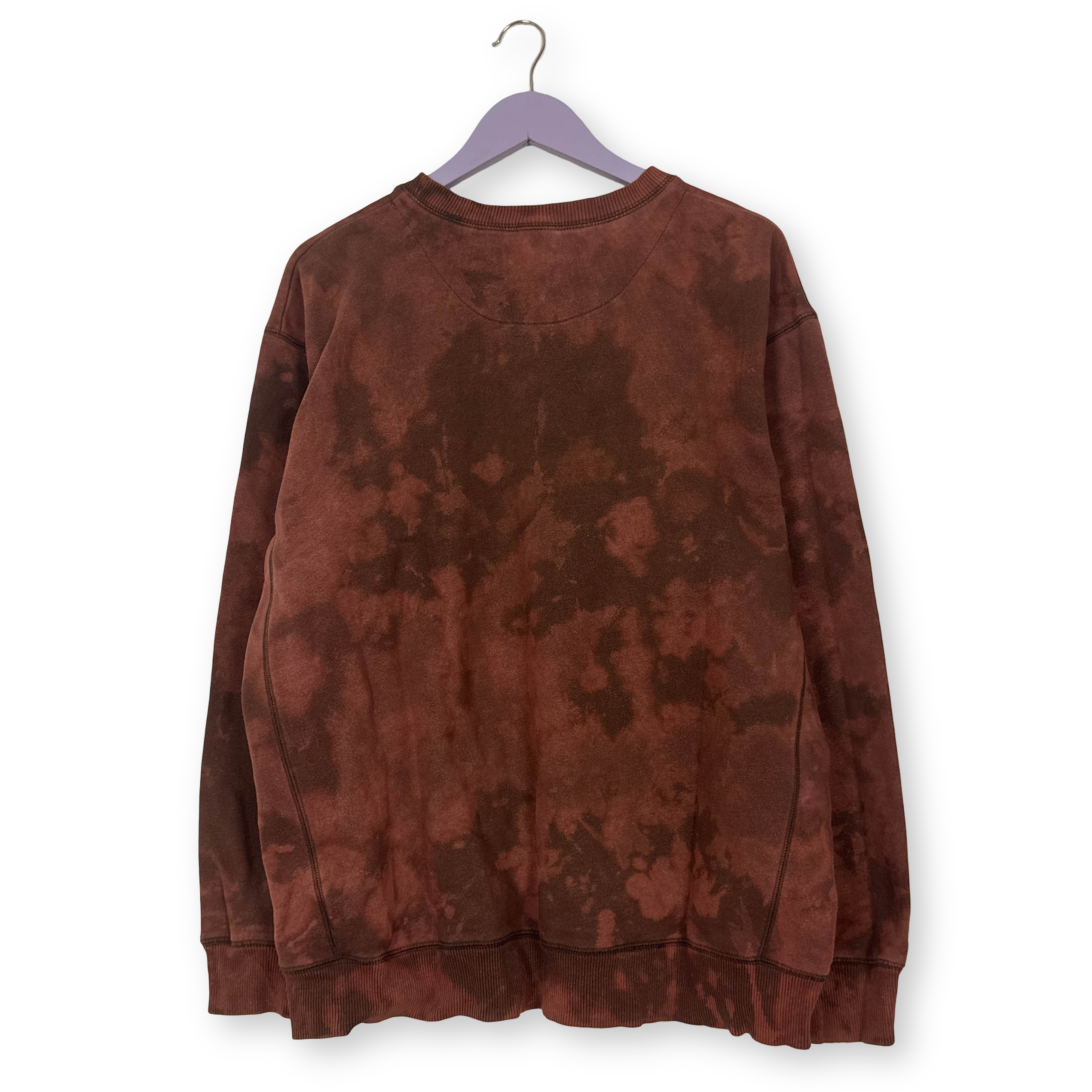 Felpa Nike Vintage Tie Dye rossa e marrone a girocollo anni 80 90 - Taglia XL 188 uomo