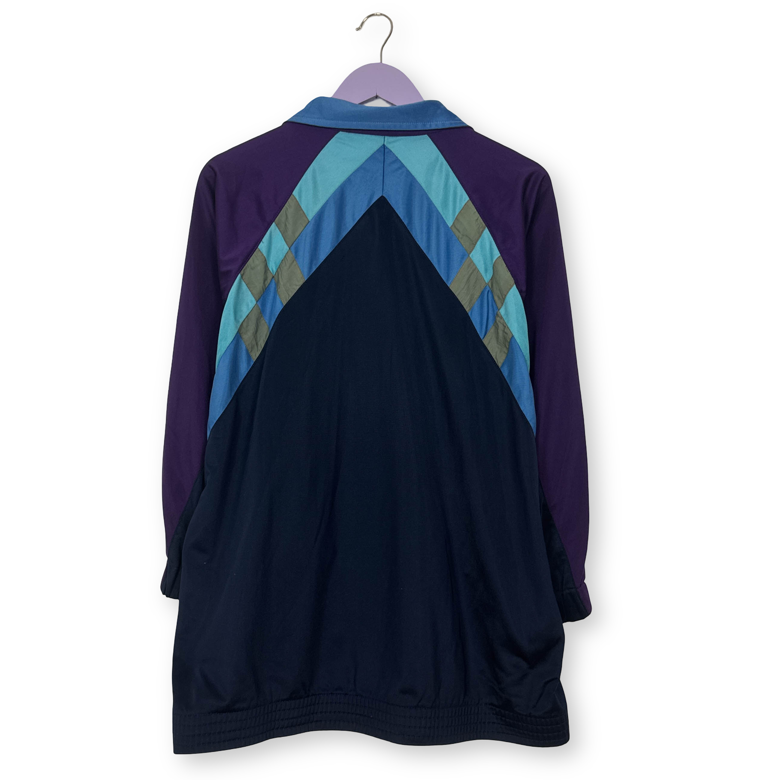 Felpa Lotto Vintage blu viola azzurra con logo ricamato anni 80 90 - Taglia S/M uomo