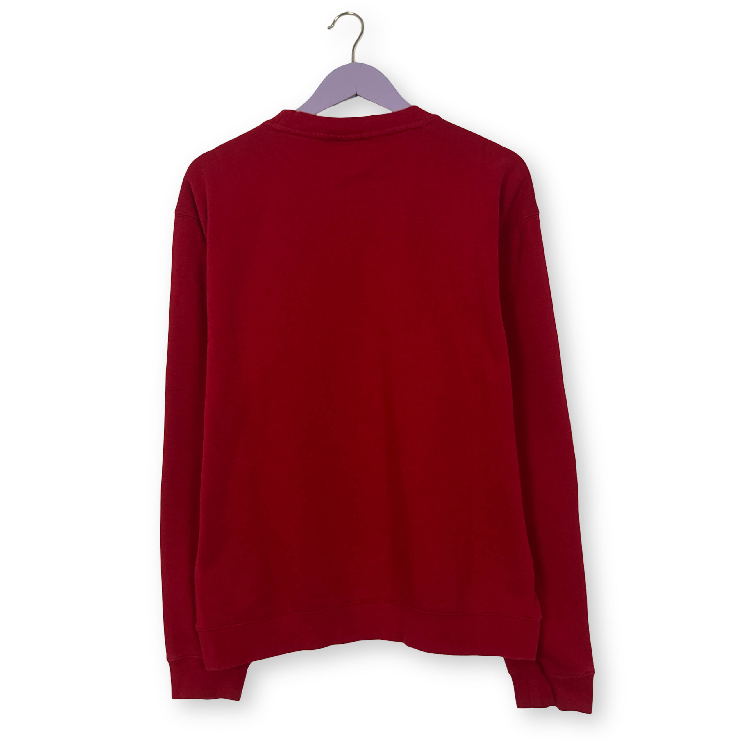 Felpa Fila Vintage rossa a girocollo logo ricamato anni 90 00 - Taglia L uomo