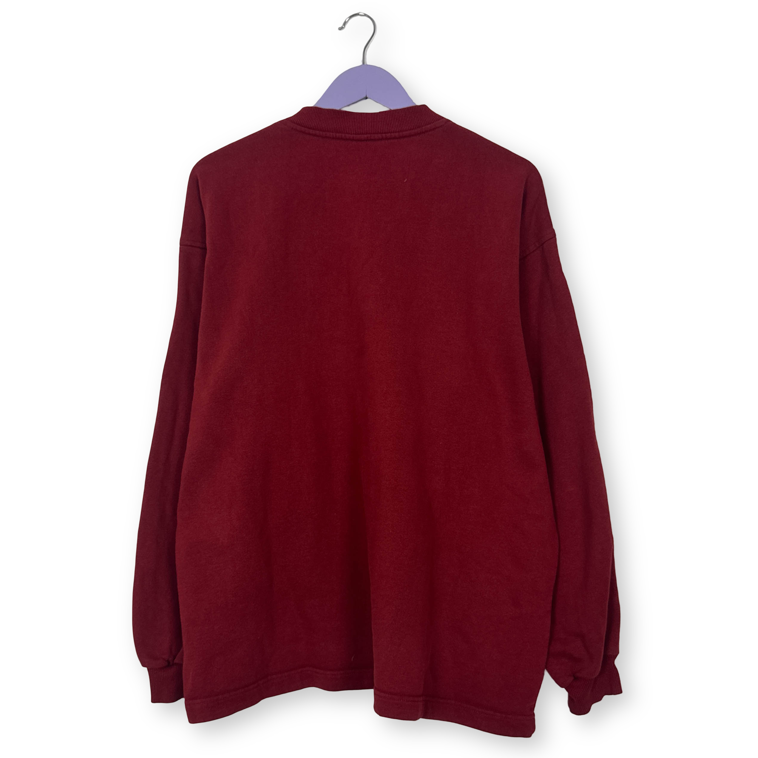 Felpa Fila Vintage rossa scura a girocollo logo ricamato anni 80 90 - Taglia 52/54 uomo