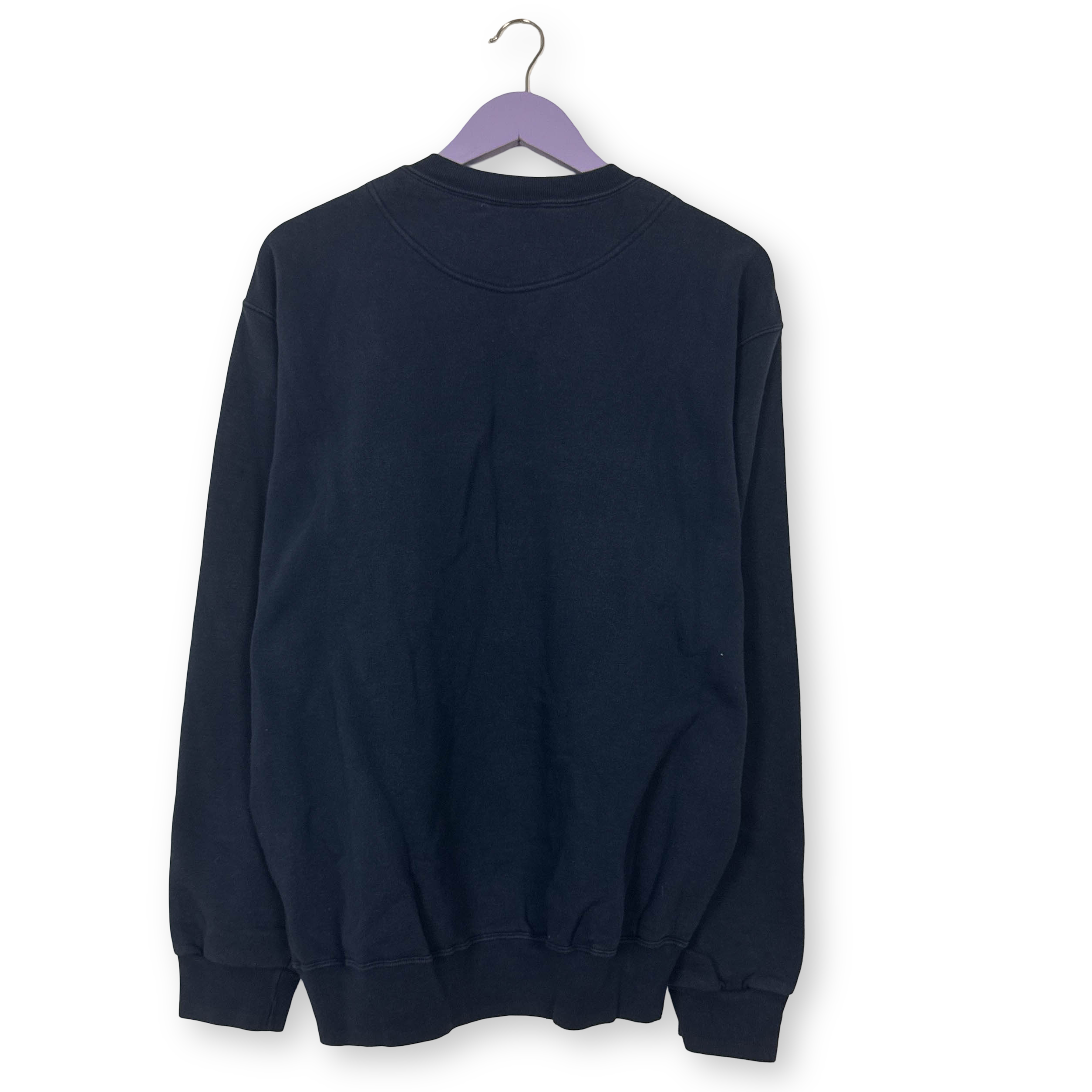 Felpa Diesel Vintage blu scura a girocollo con stampa anni 00 - Taglia XL uomo
