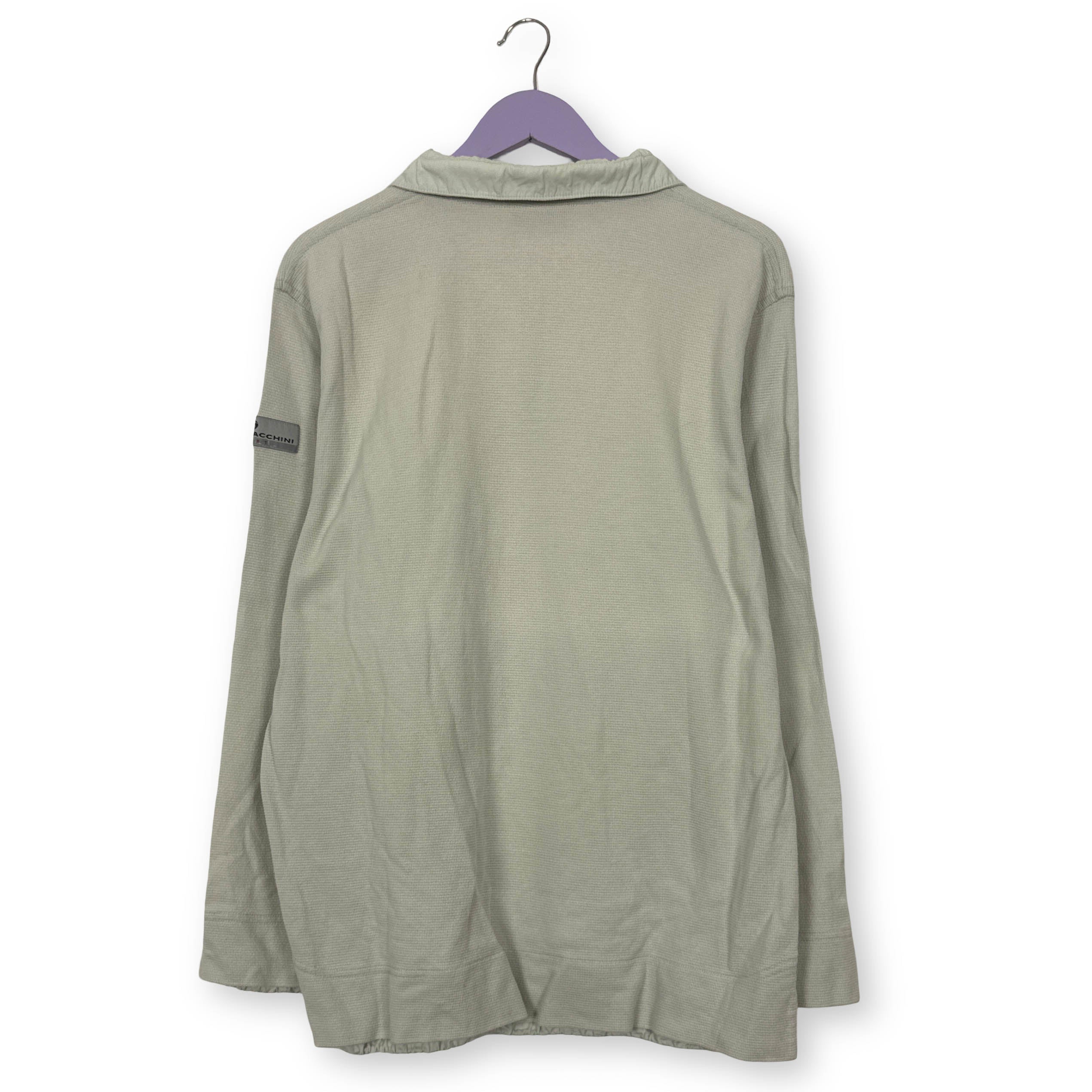 Felpa Sergio Tacchini Vintage bianco panna quarter zip anni 90 00 - Taglia L/XL uomo