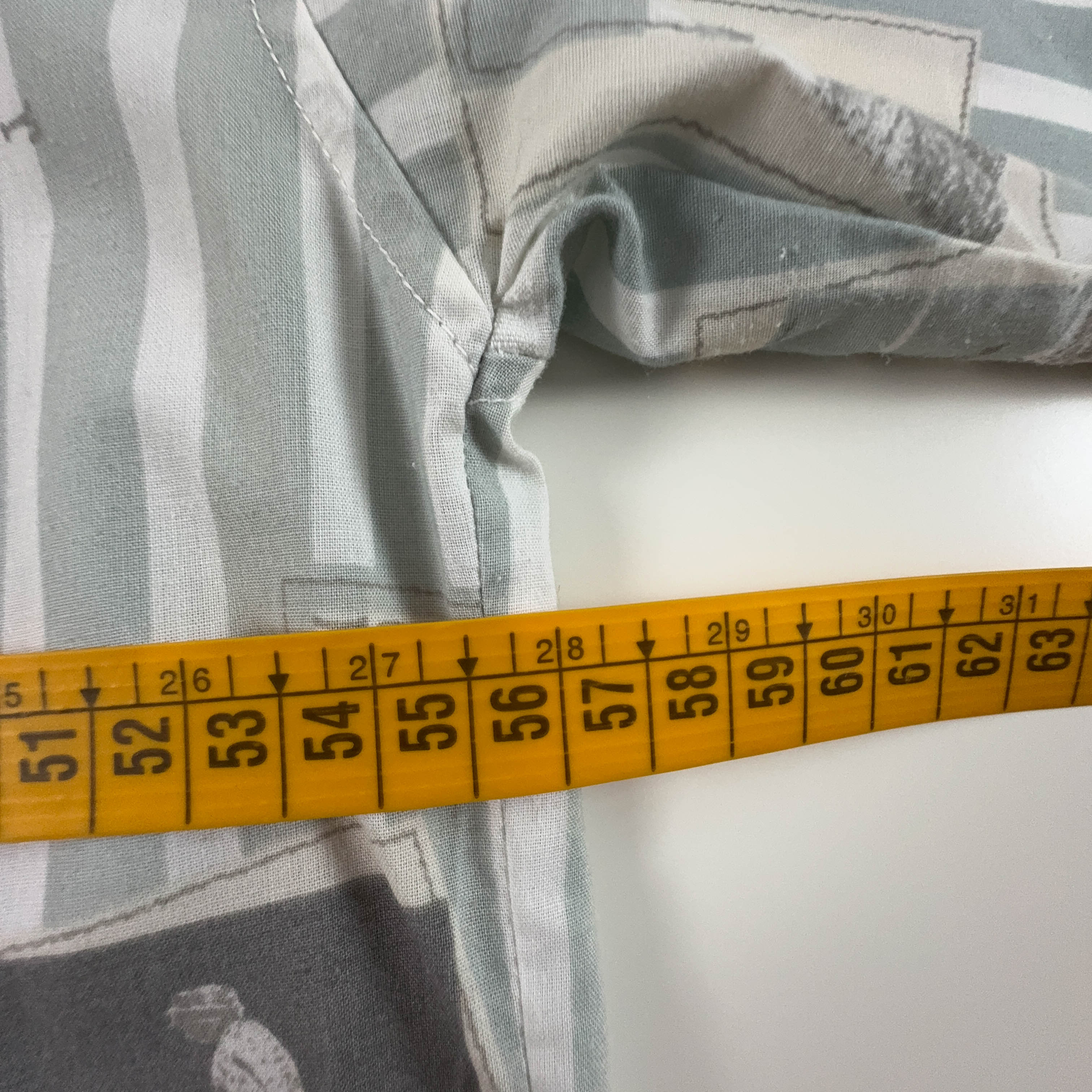 Camicia Vintage grigia e bianca a fantasia - Taglia L uomo