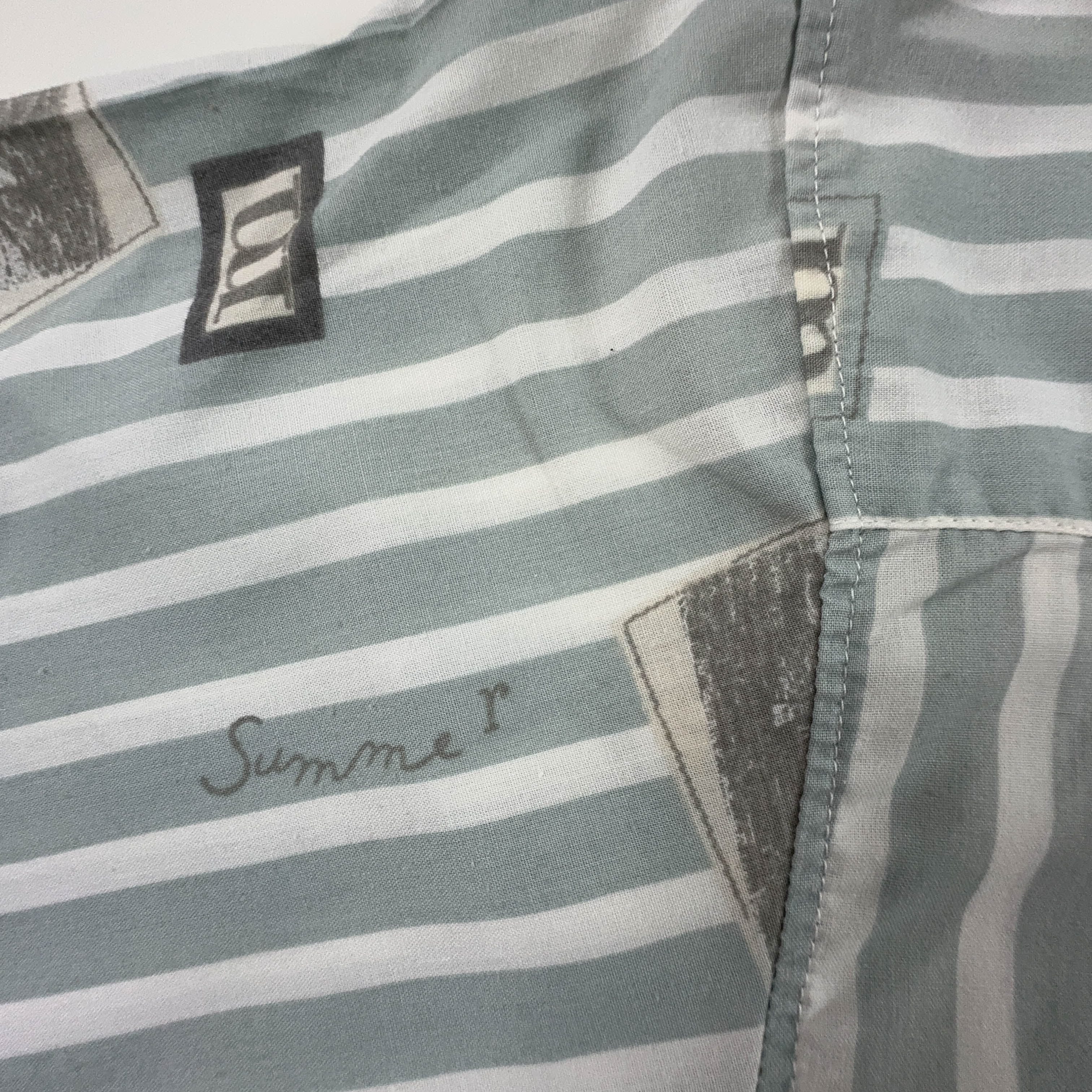 Camicia Vintage grigia e bianca a fantasia - Taglia L uomo