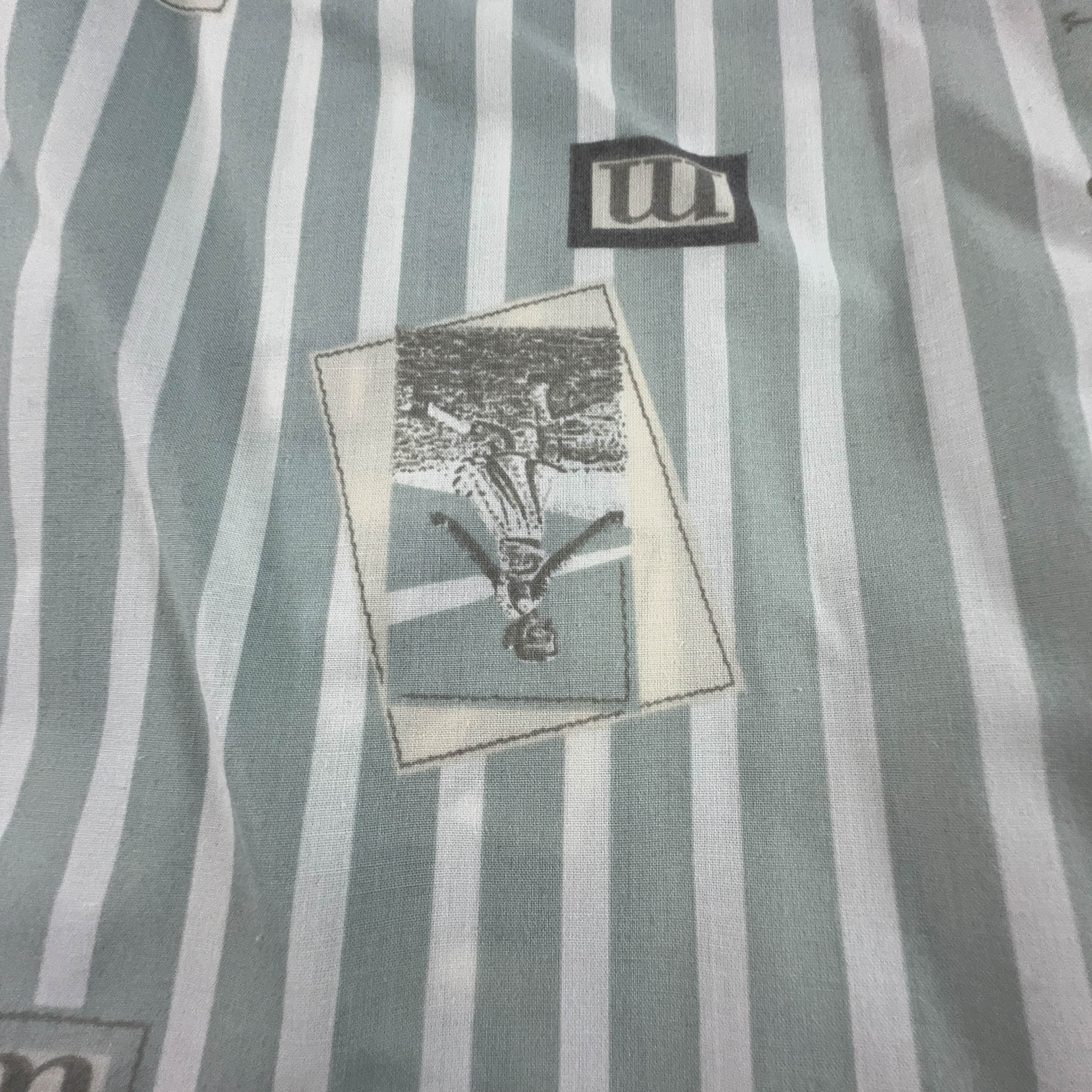 Camicia Vintage grigia e bianca a fantasia - Taglia L uomo