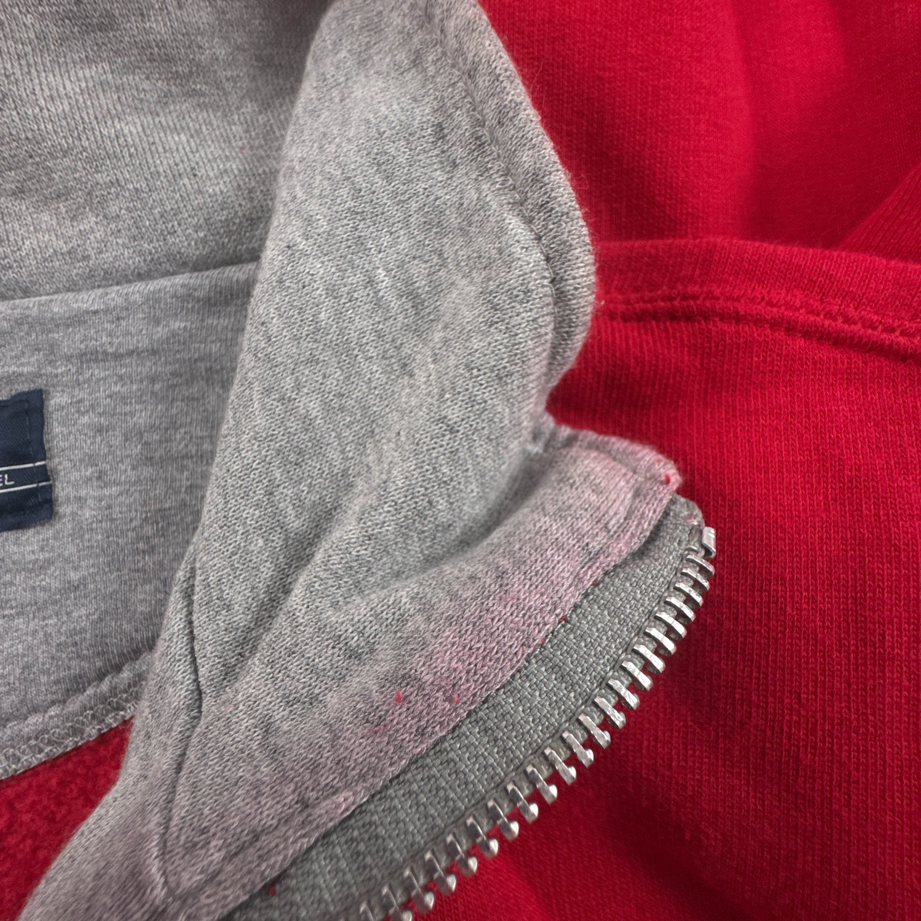 Felpa Champion Vintage rossa e grigia quarter zip anni 90 00 - Taglia L uomo