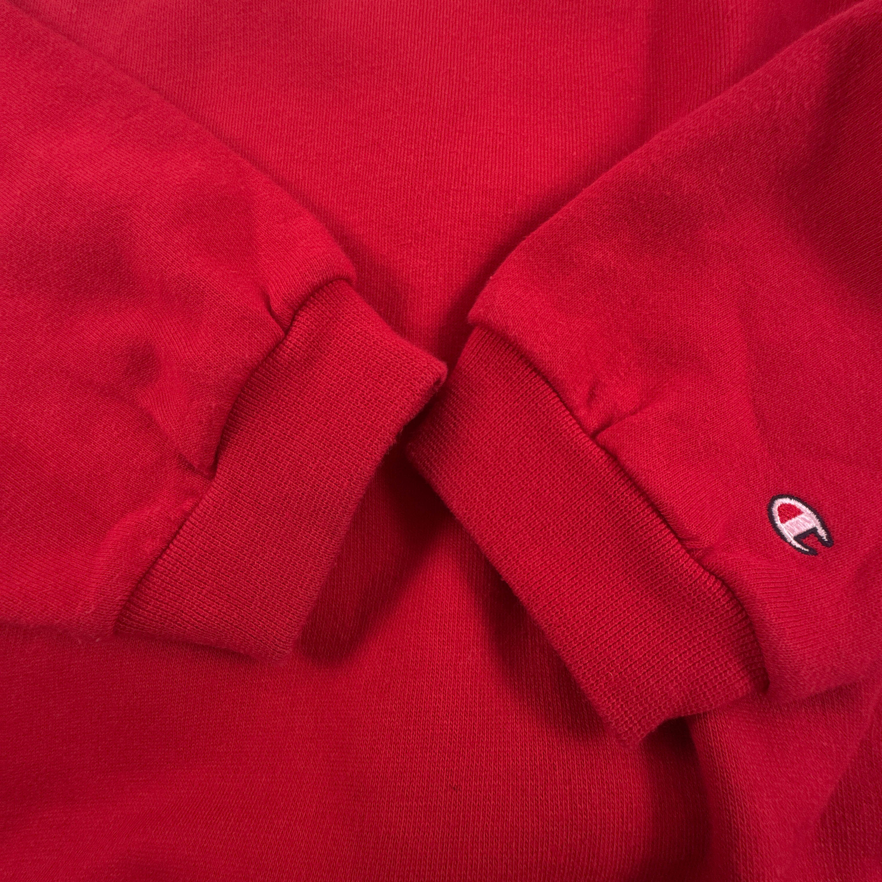 Felpa Champion Vintage rossa e grigia quarter zip anni 90 00 - Taglia L uomo