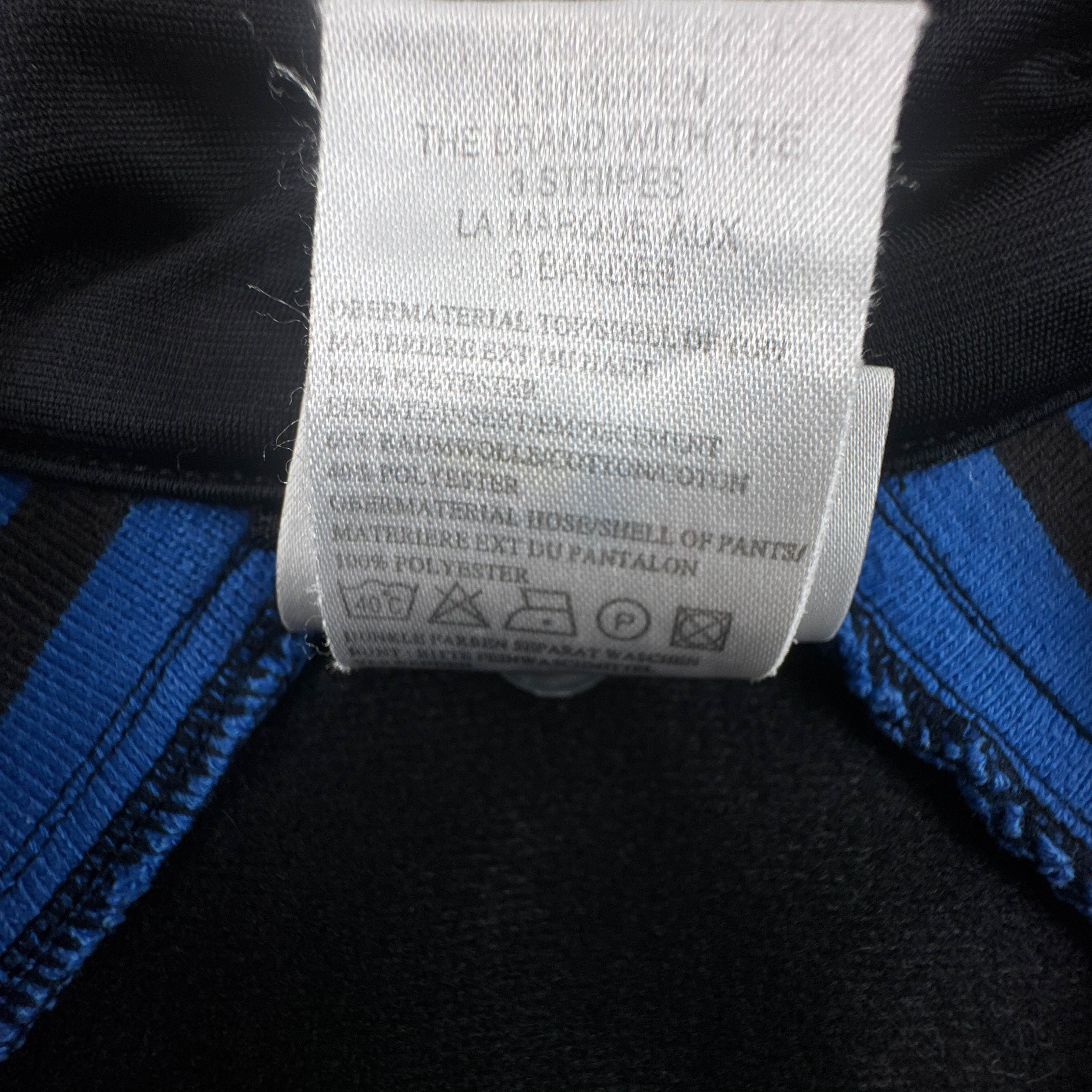 Felpa Adidas Vintage nera grigia e blu con zip e ricamo anni 80 90 - Taglia L uomo