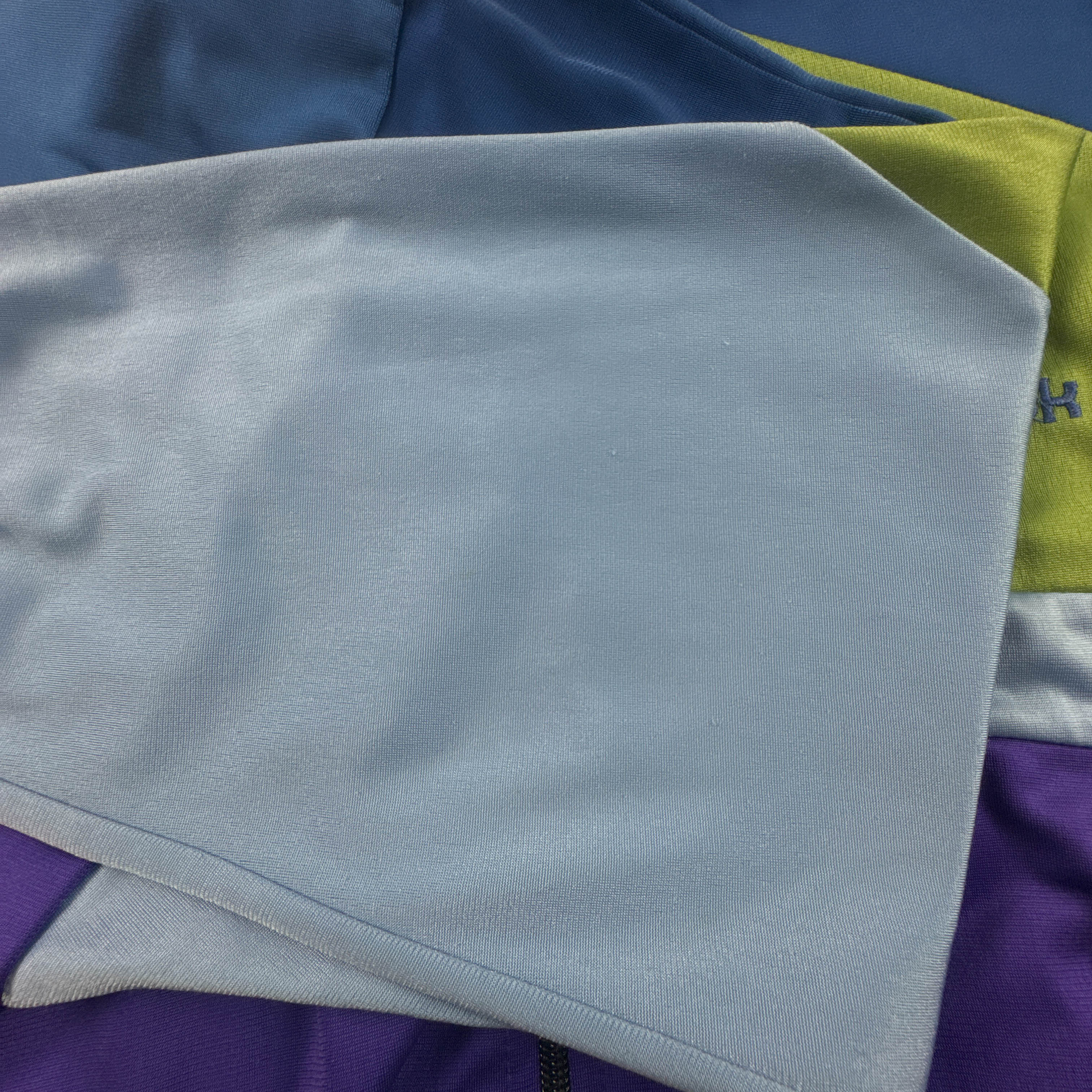 Felpa Reebok Vintage verde blu e viola con zip intera anni 80 90 - Taglia L/XL uomo
