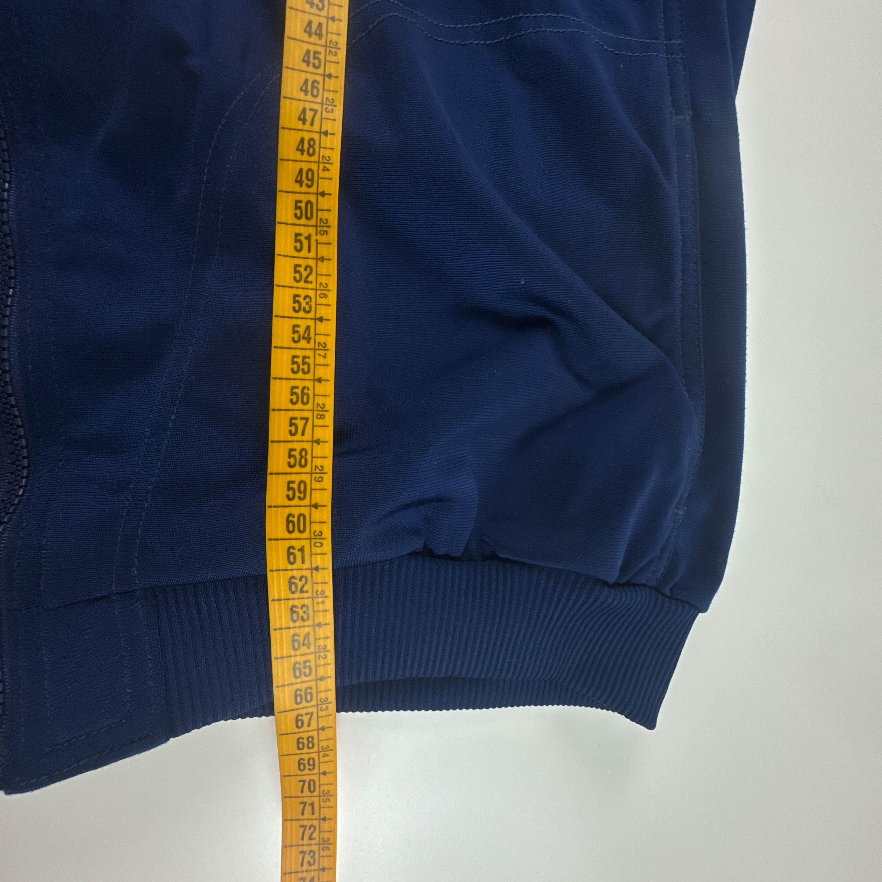 Felpa Nike Vintage blu scura con zip intera e logo ricamato anni 90 - Taglia L uomo