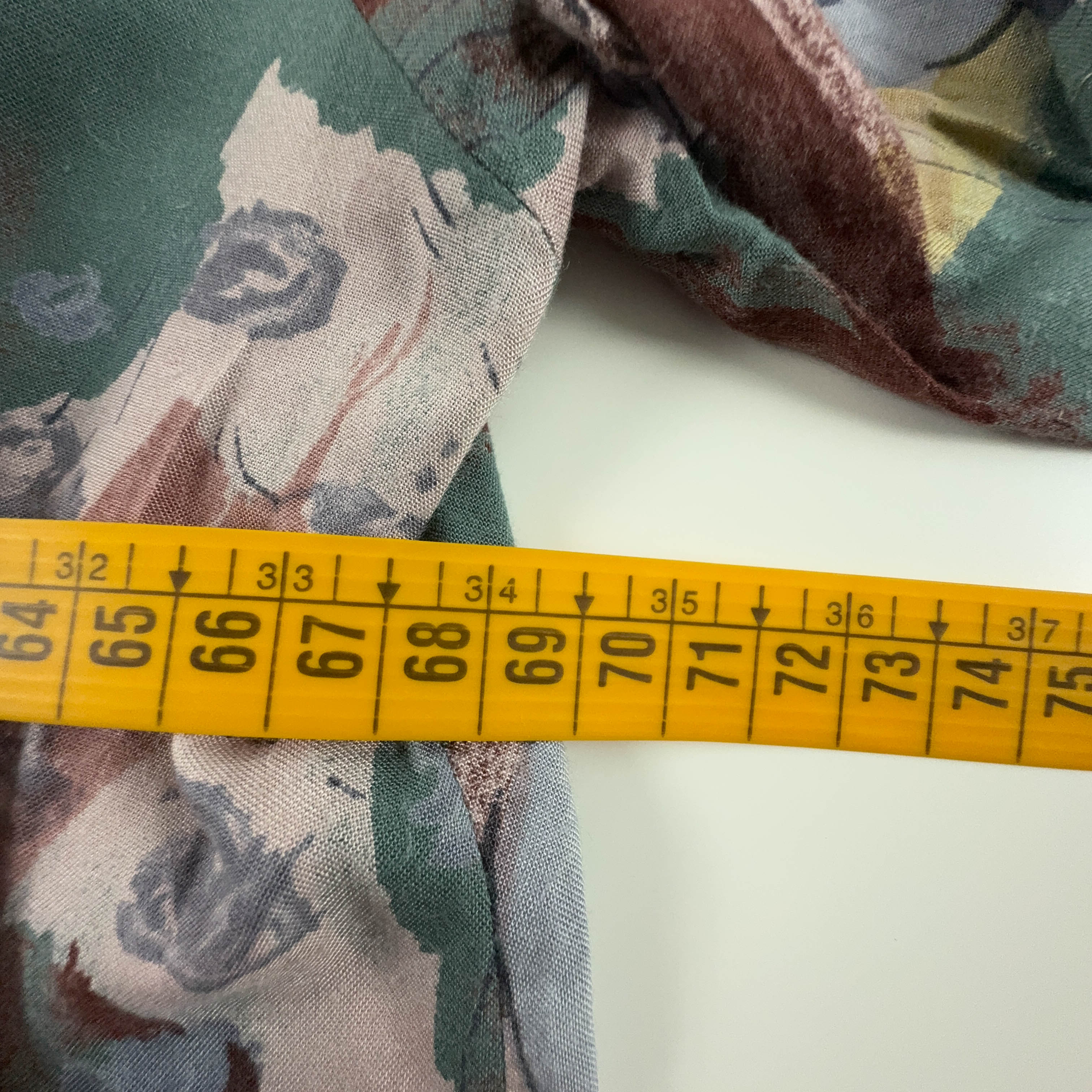 Camicia Vintage verde e rosa a fantasia astratta - Taglia XXL uomo