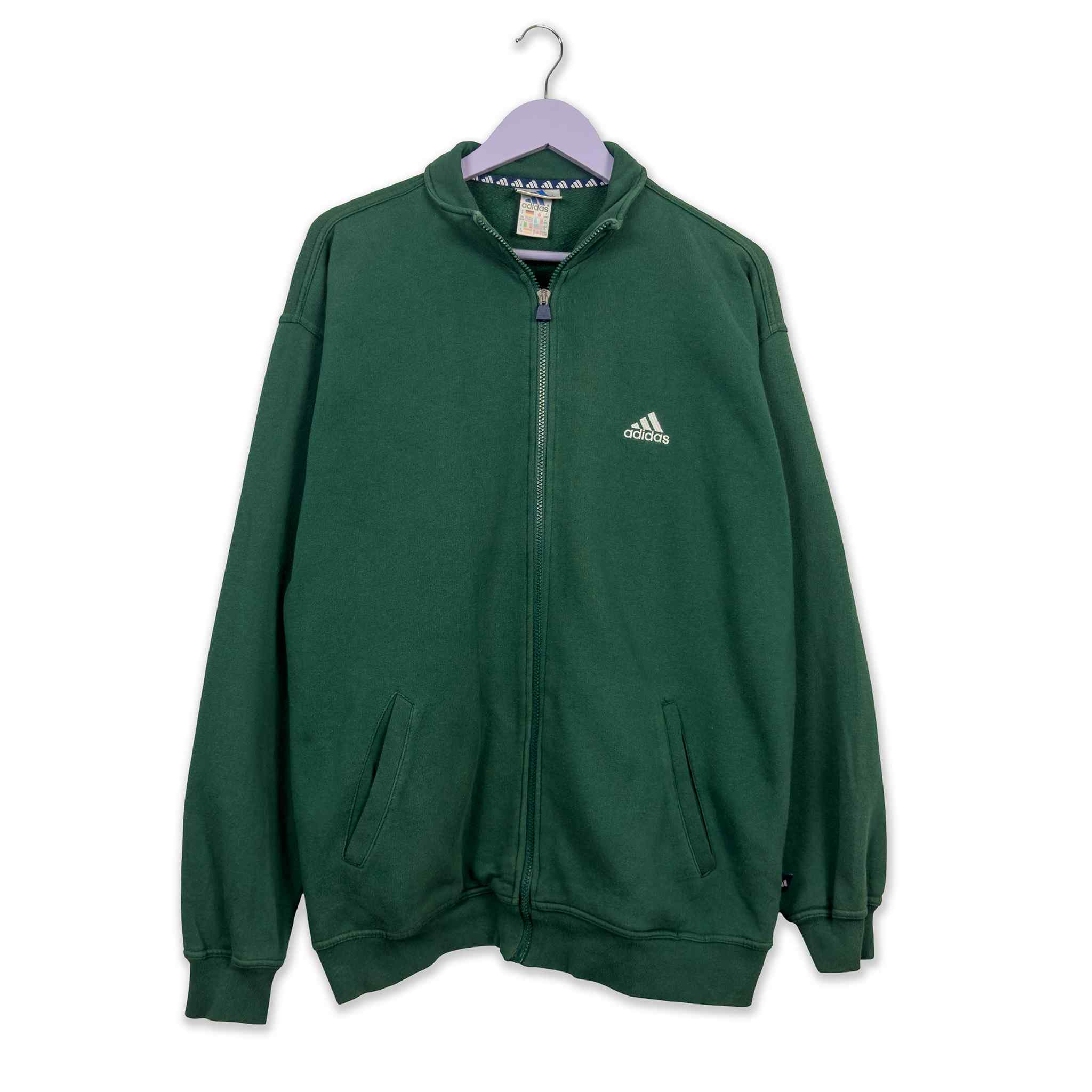 Adidas Vintage 99 Green Zip Up Hoodie - Men's Size XL