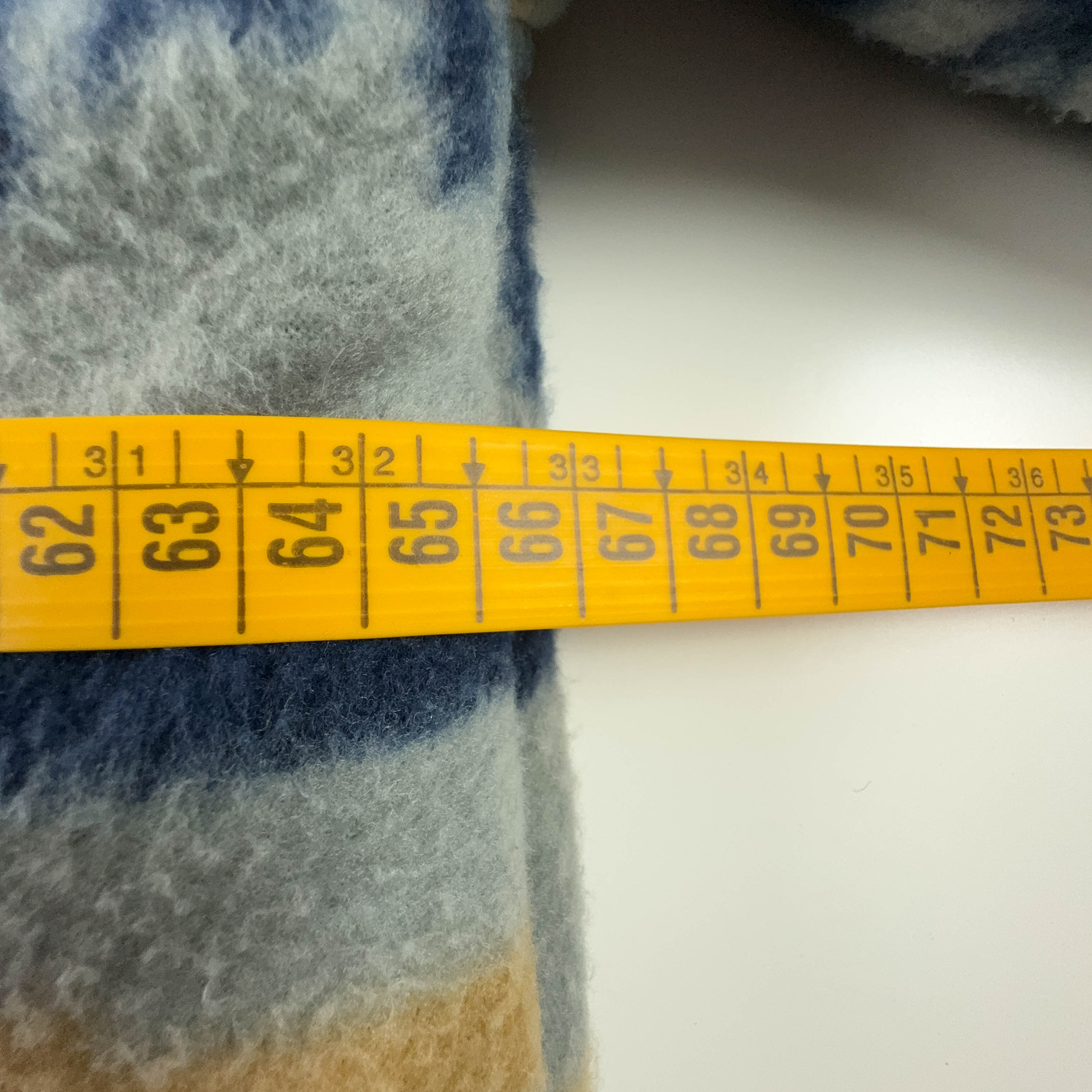 Vintage Blue and Beige Pile with 80's Buttons - Size XL/XXL Men