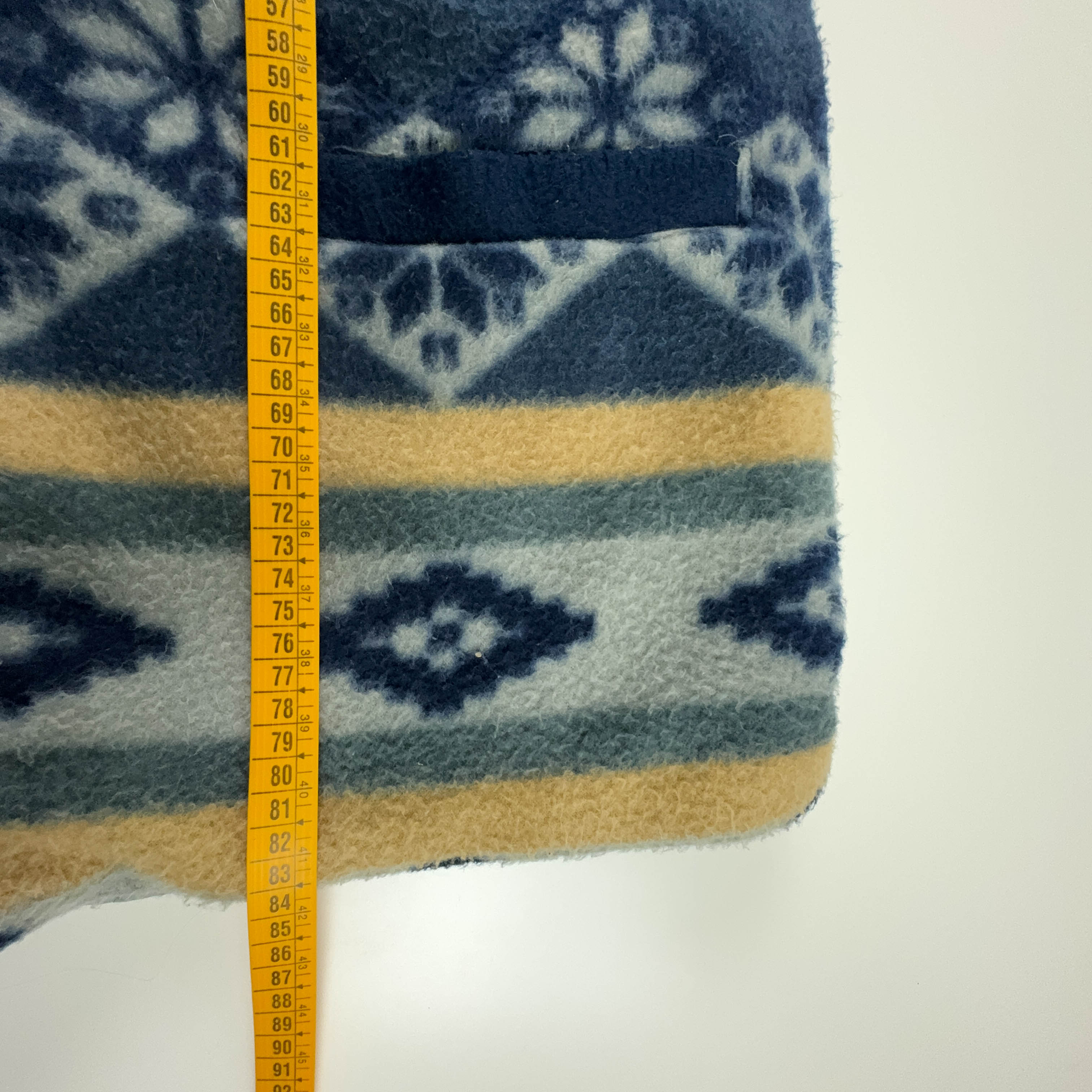 Vintage Blue and Beige Pile with 80's Buttons - Size XL/XXL Men