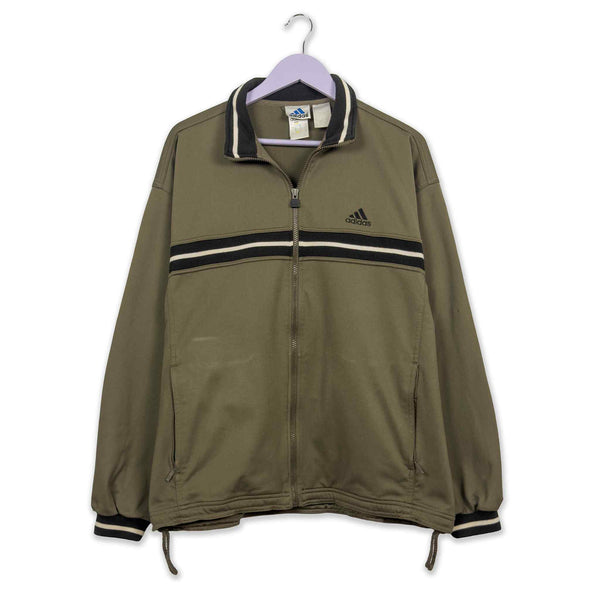 Felpa Adidas Vintage 99 marrone con zip - Taglia M uomo