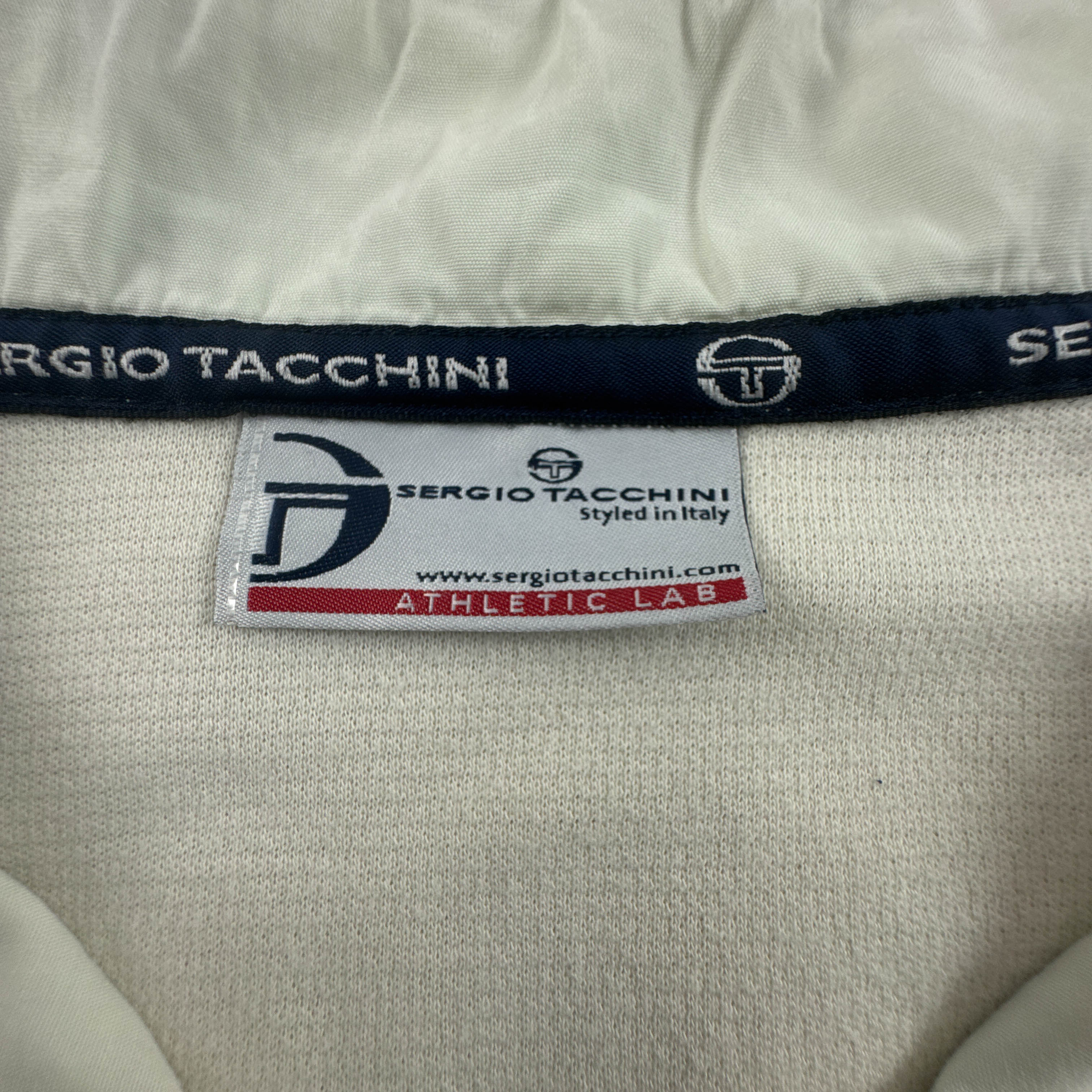 Felpa Sergio Tacchini Vintage bianco panna quarter zip anni 90 00 - Taglia L/XL uomo