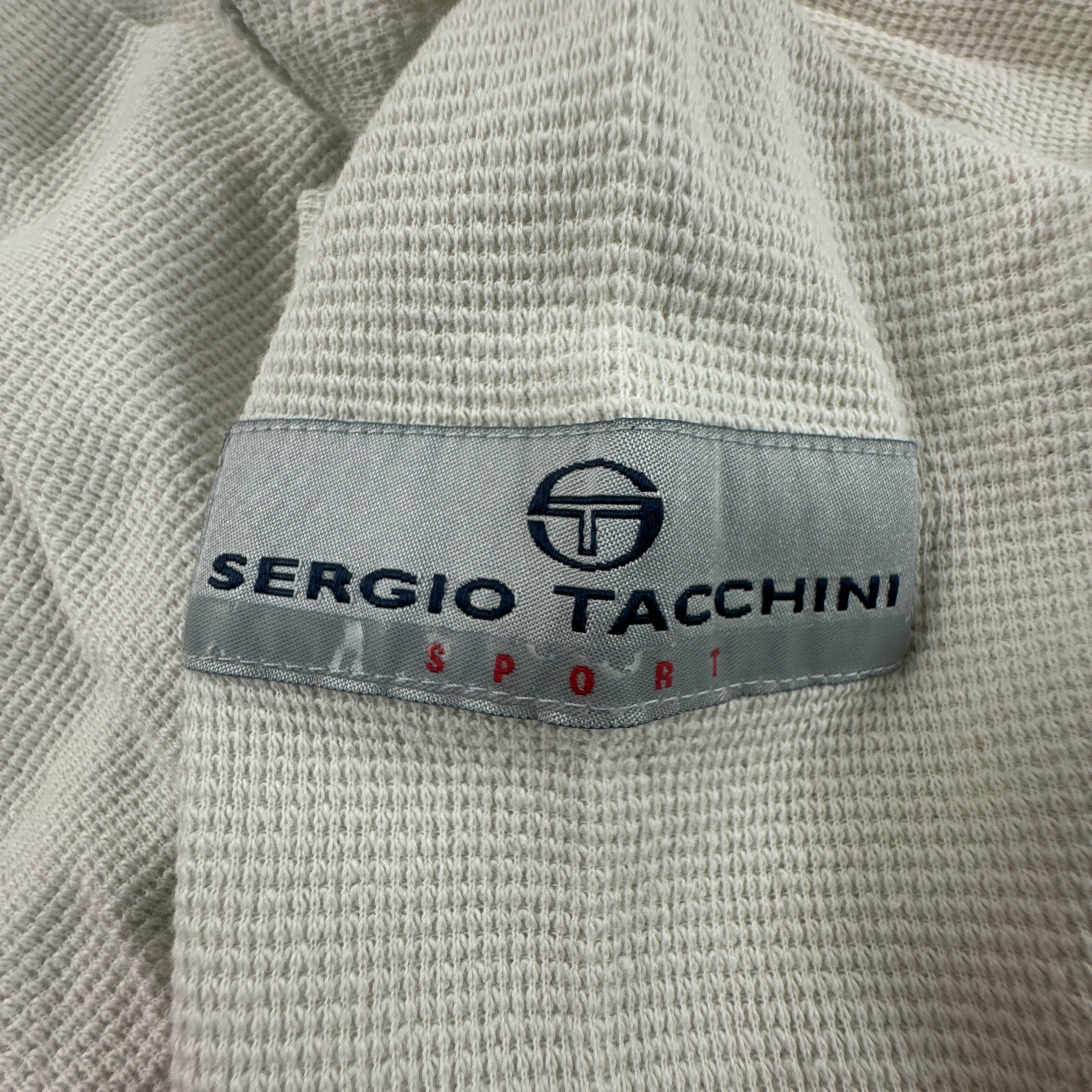 Felpa Sergio Tacchini Vintage bianco panna quarter zip anni 90 00 - Taglia L/XL uomo