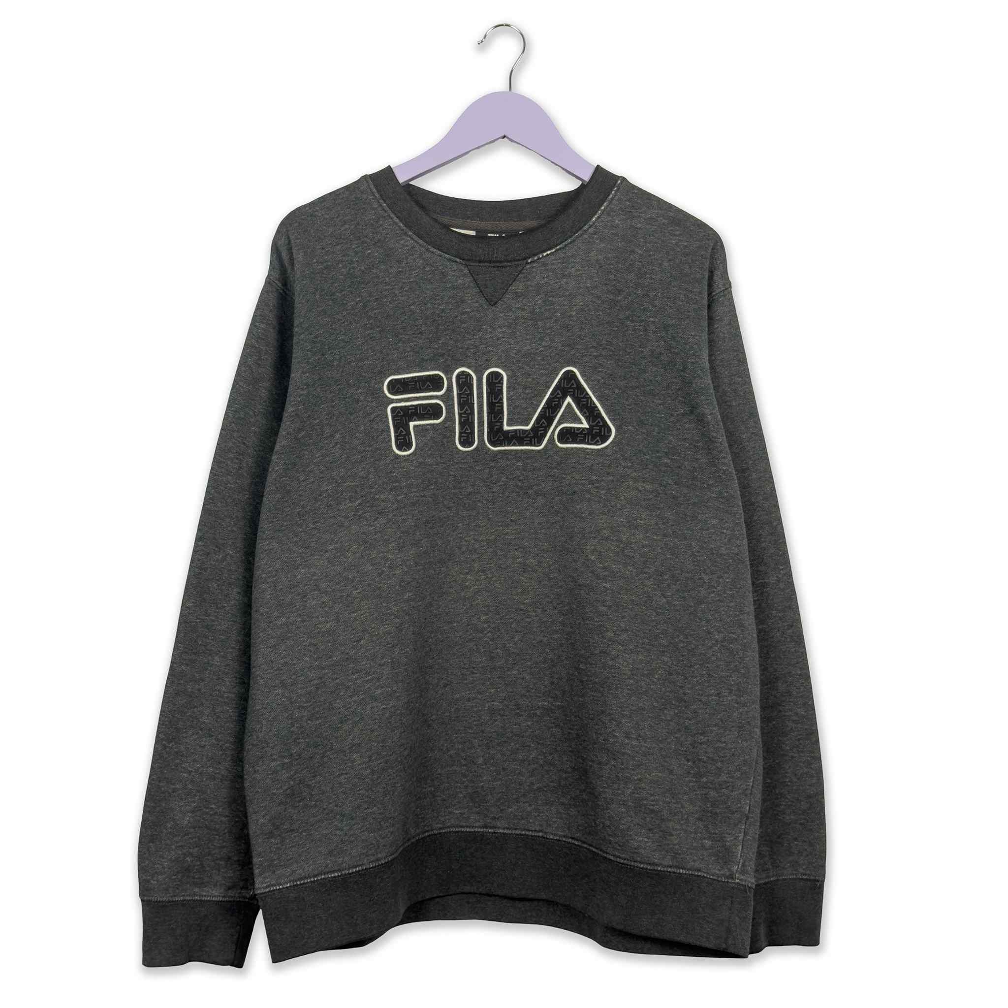 Fila Vintage 2000s Crewneck Sweatshirt Grey - Size XL Men