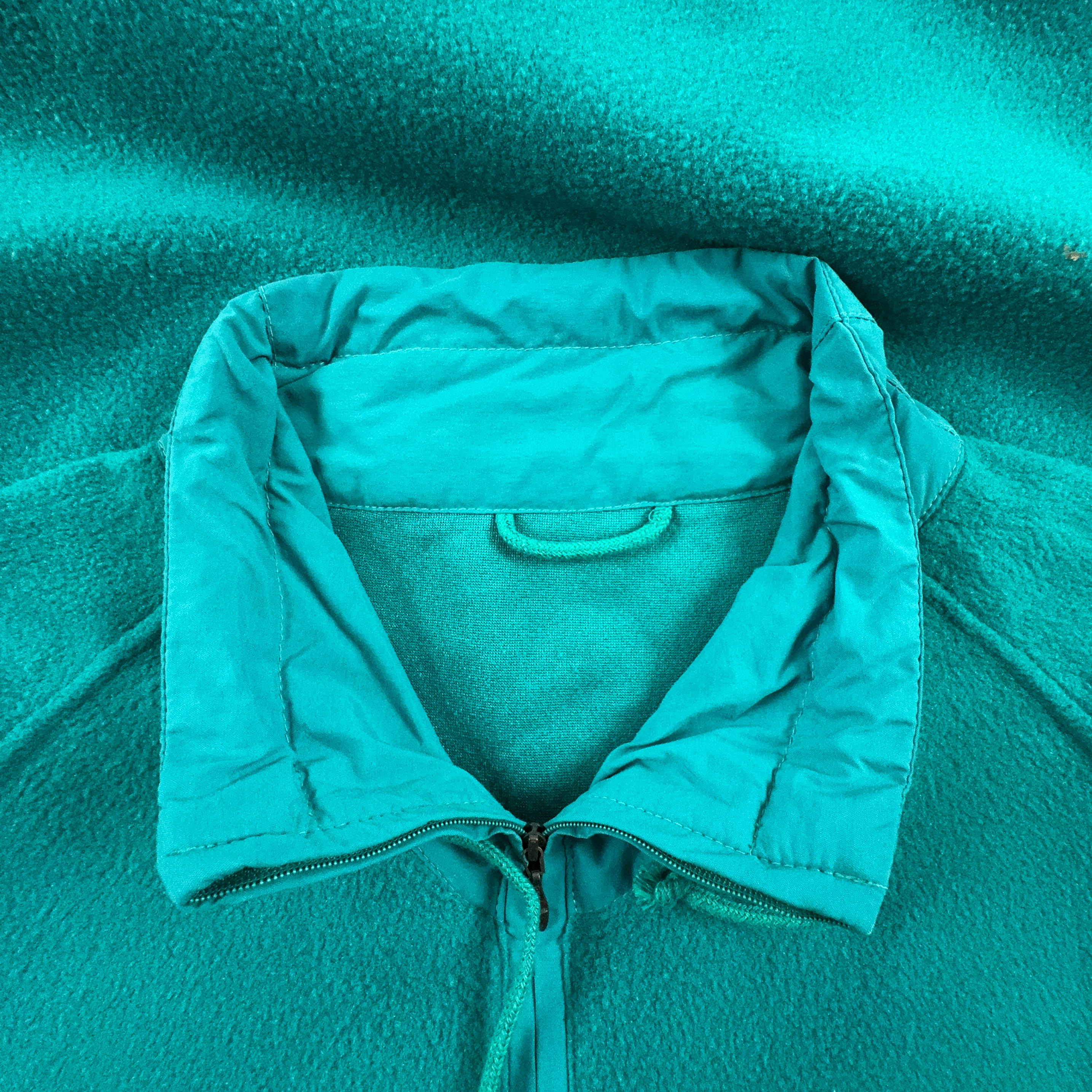 Vintage Green 80's Zip Up Half Sleeve Fleece - Size XL Men