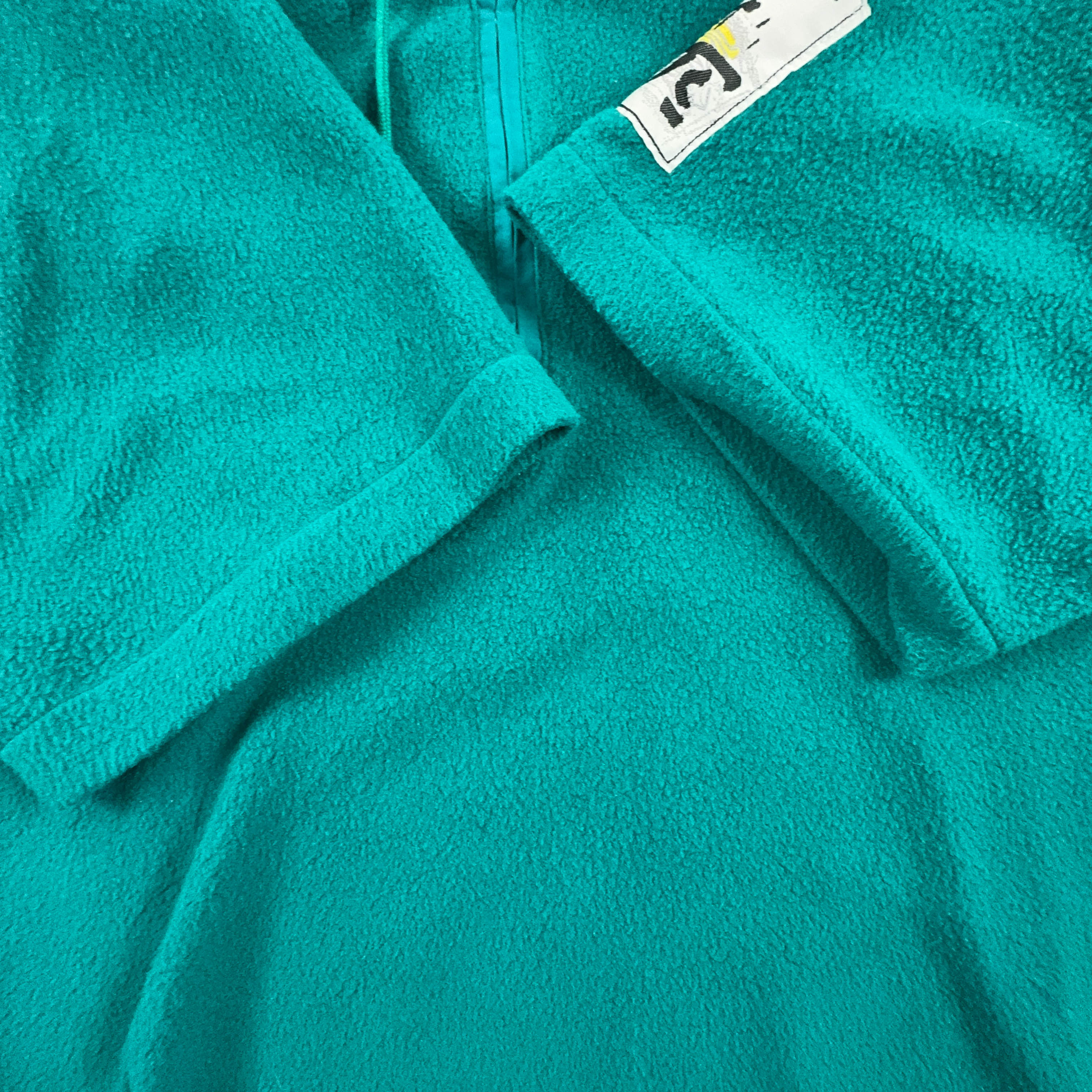 Vintage Green 80's Zip Up Half Sleeve Fleece - Size XL Men