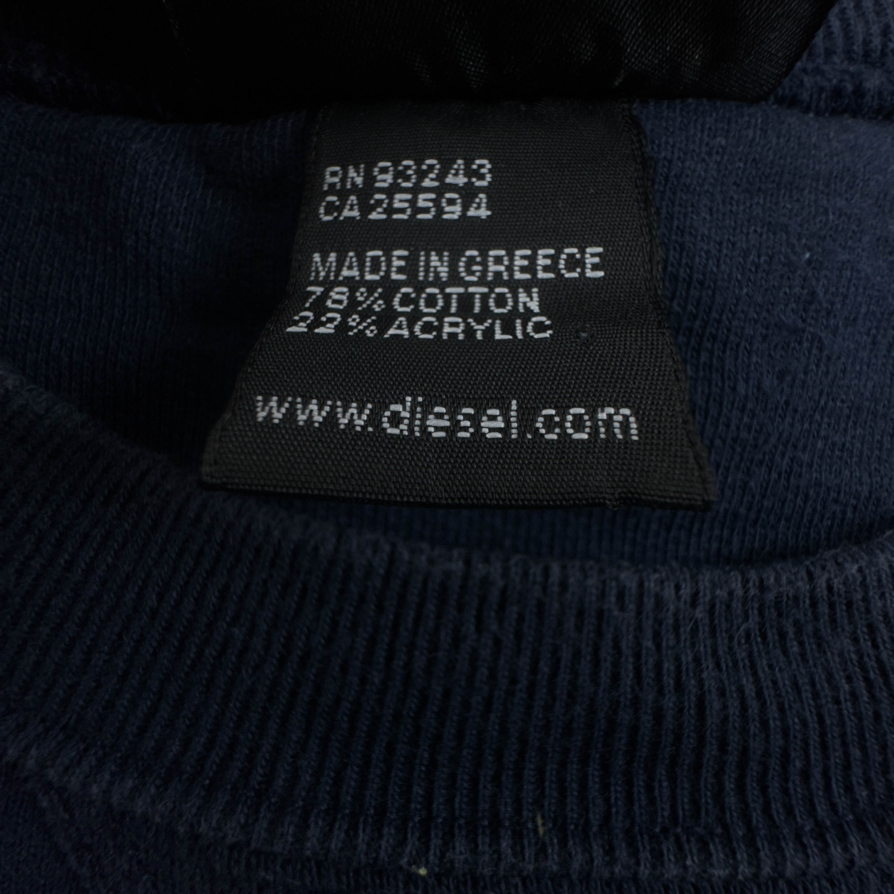 Felpa Diesel Vintage blu scura a girocollo con stampa anni 00 - Taglia XL uomo