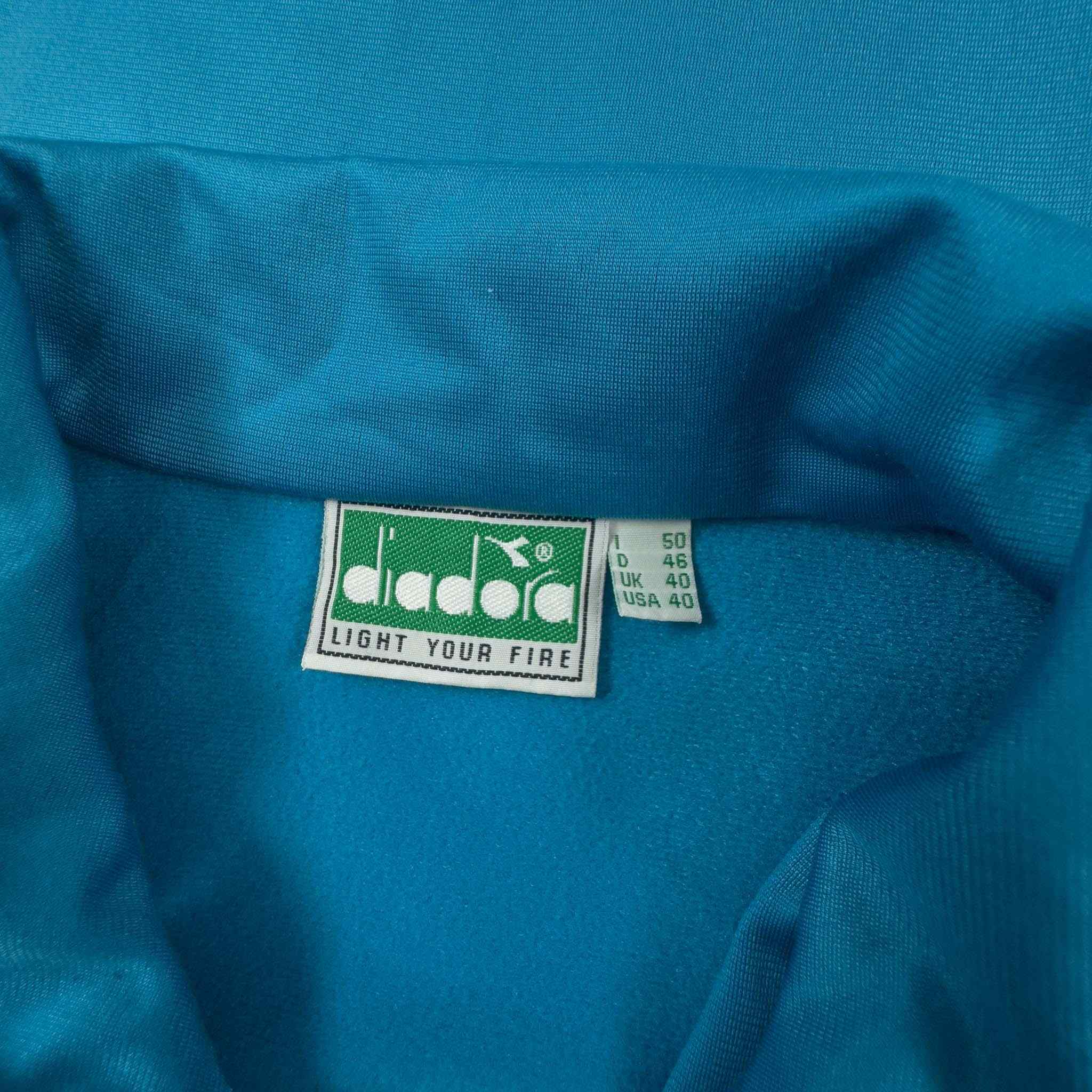 Diadora Vintage Blue Zip Up Sweatshirt - Size L Men