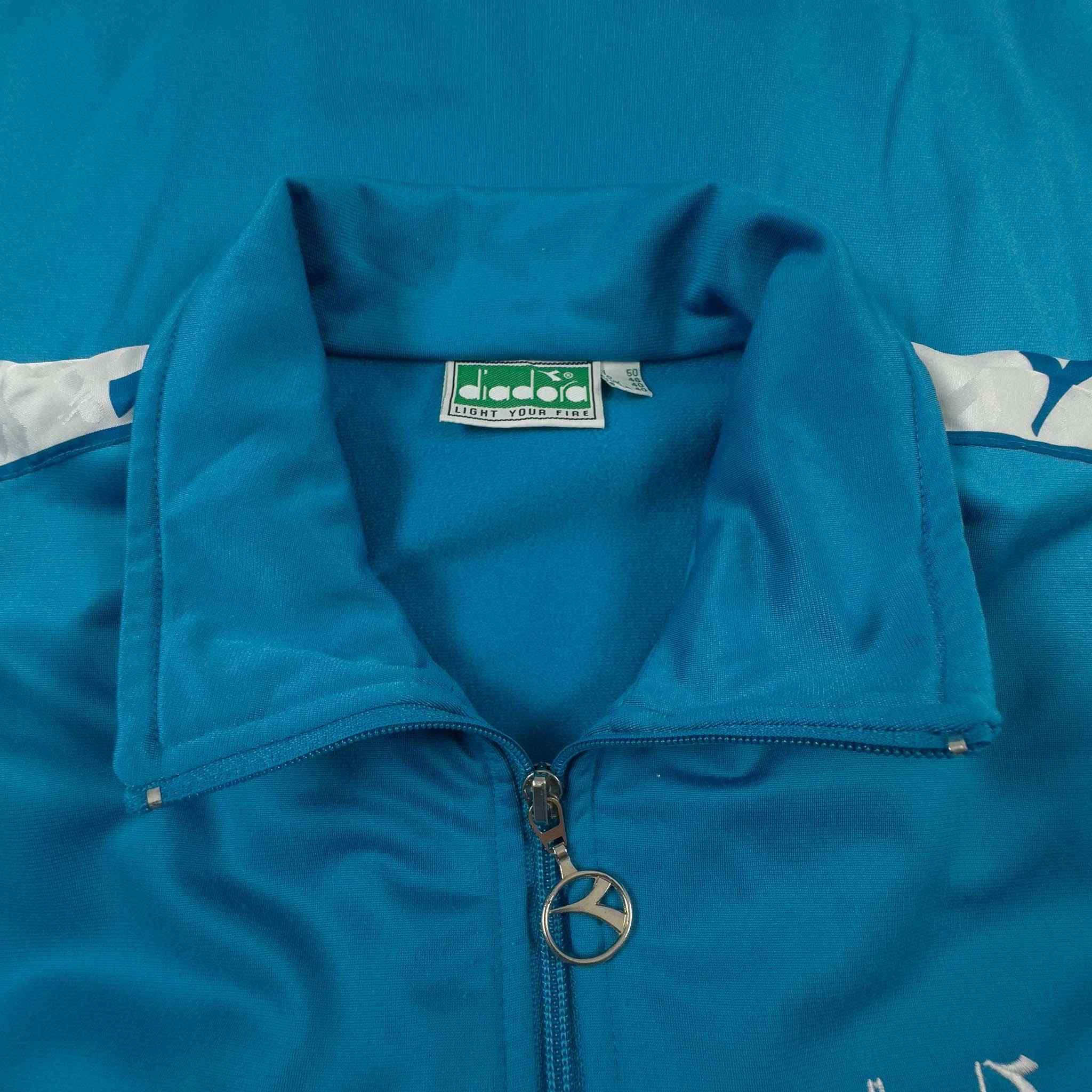 Diadora Vintage Blue Zip Up Sweatshirt - Size L Men