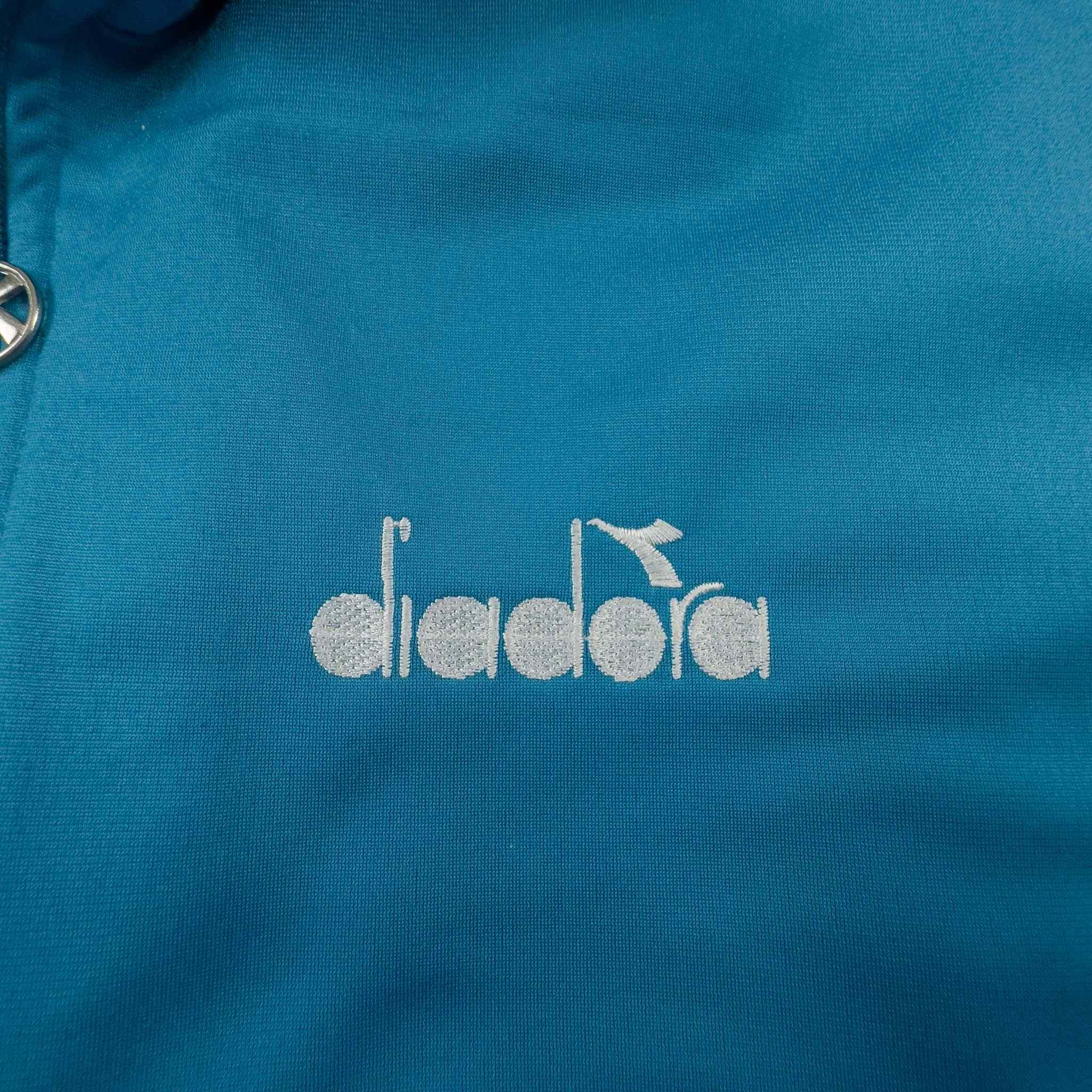 Diadora Vintage Blue Zip Up Sweatshirt - Size L Men