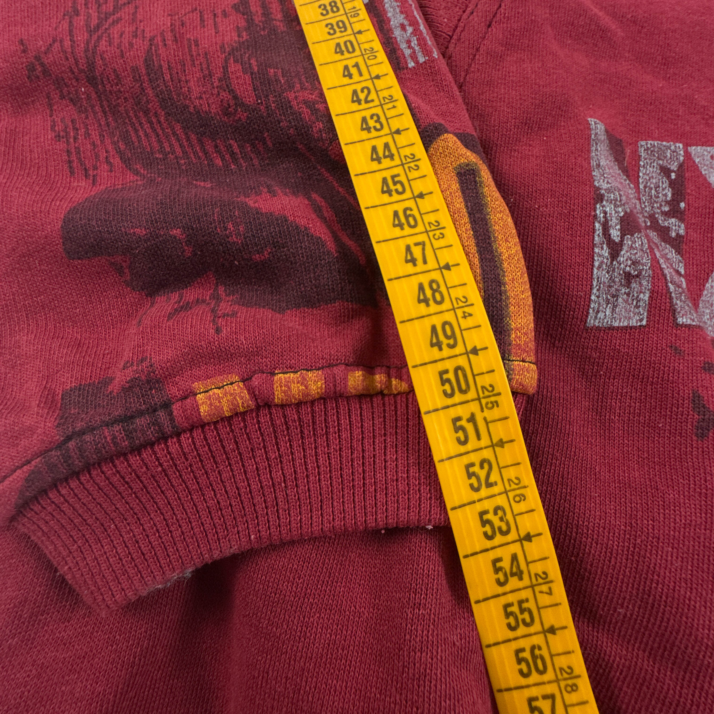 Felpa Reebok Vintage rossa con stampa all over quarter zip anni 90 00 - Taglia M uomo