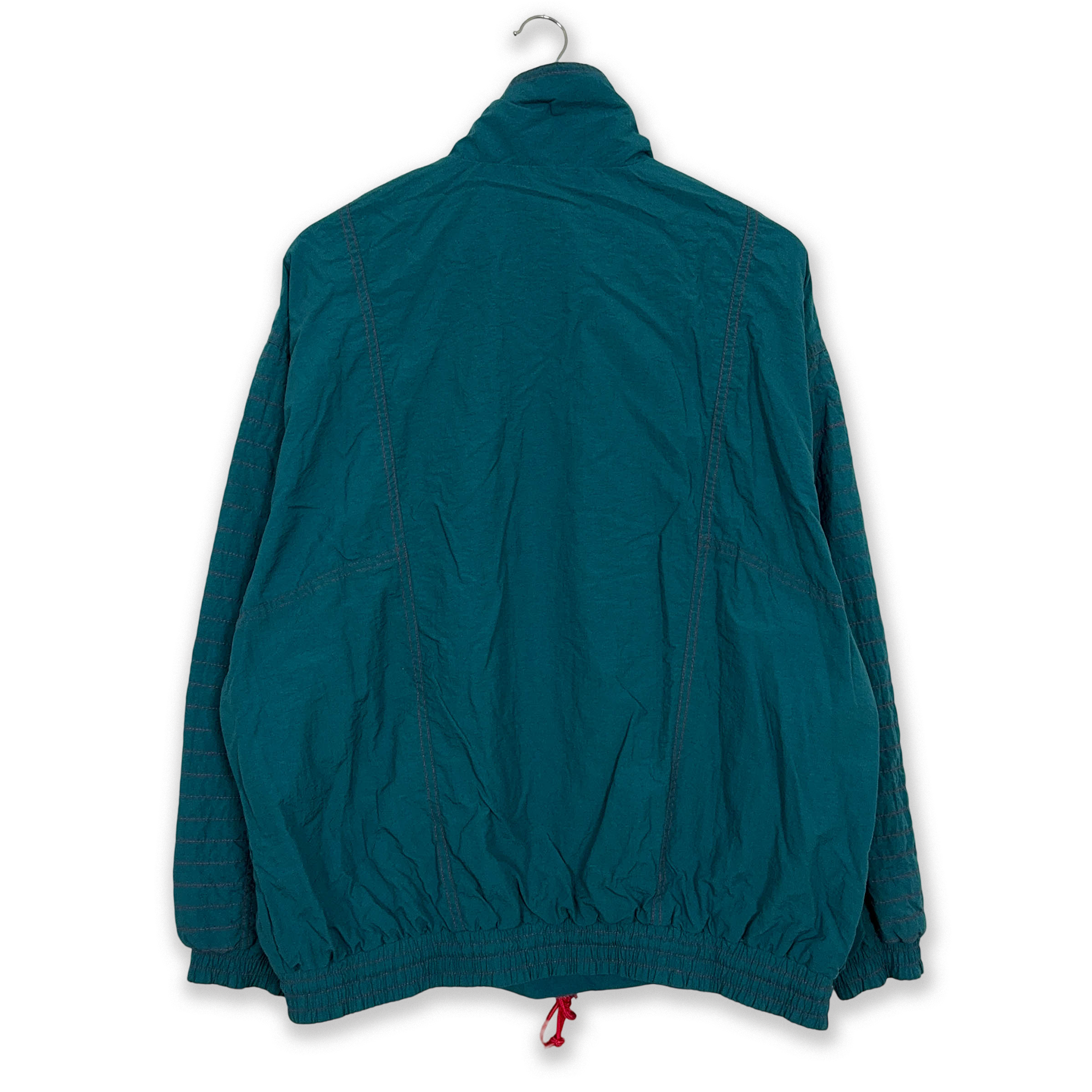 Giacca a vento Rodeo Vintage verde con zip rosse - Taglia M 48 50 uomo