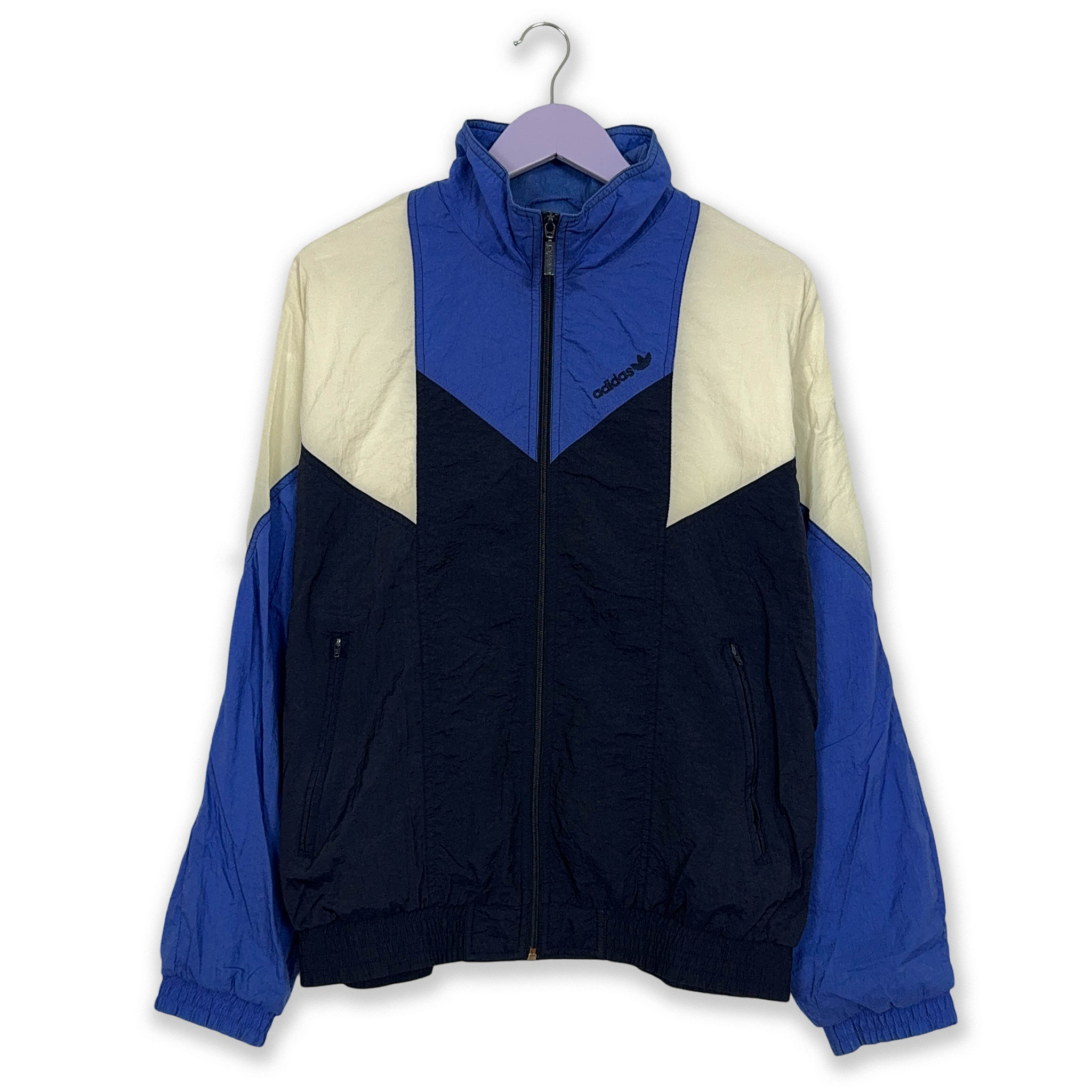 Giacca a vento Adidas Vintage blu e bianca anni 90 - Taglia D4 F168 uomo