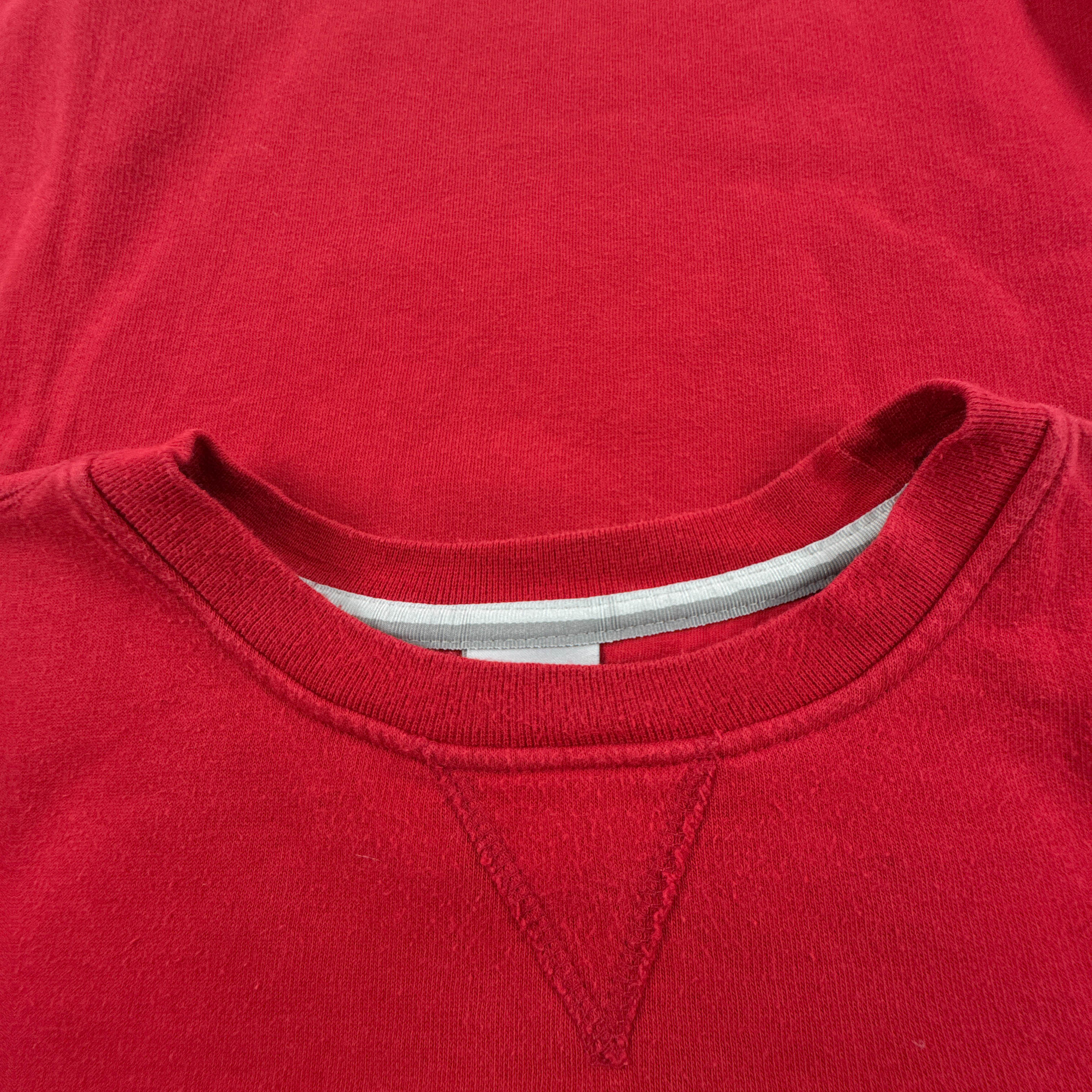 Felpa Nike Vintage rossa a girocollo con logo ricamato anni 80 90 - Taglia L uomo