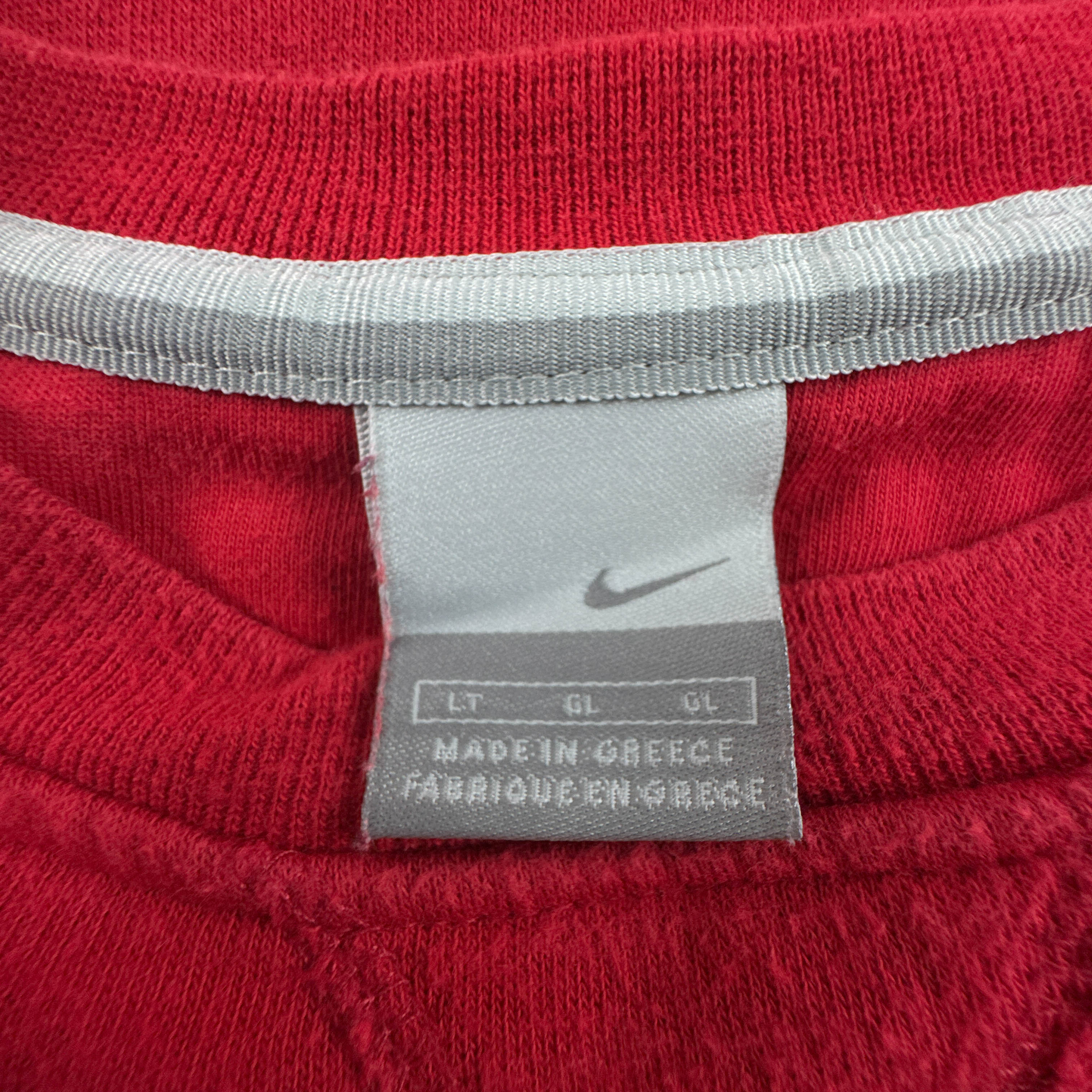 Felpa Nike Vintage rossa a girocollo con logo ricamato anni 80 90 - Taglia L uomo