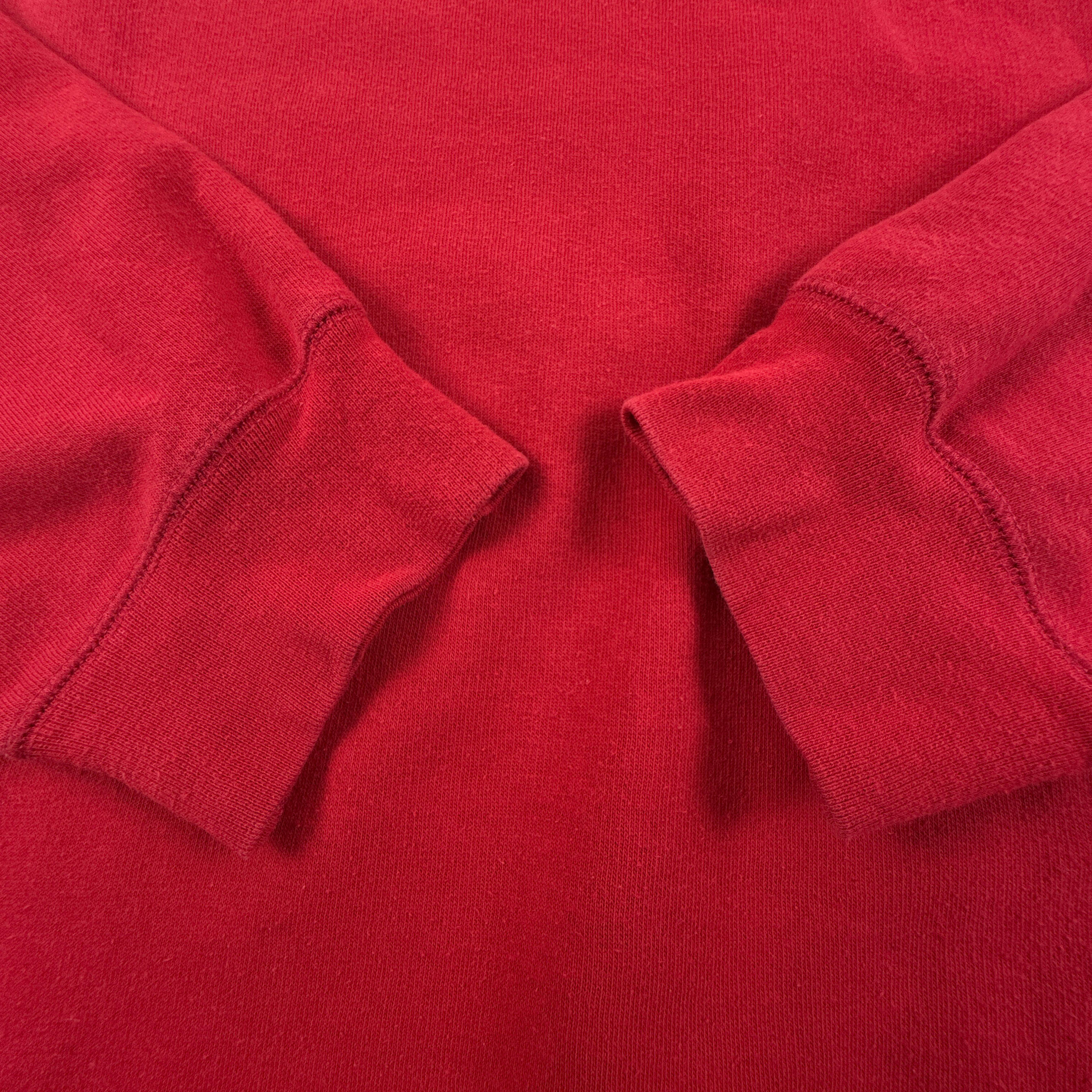 Felpa Nike Vintage rossa a girocollo con logo ricamato anni 80 90 - Taglia L uomo
