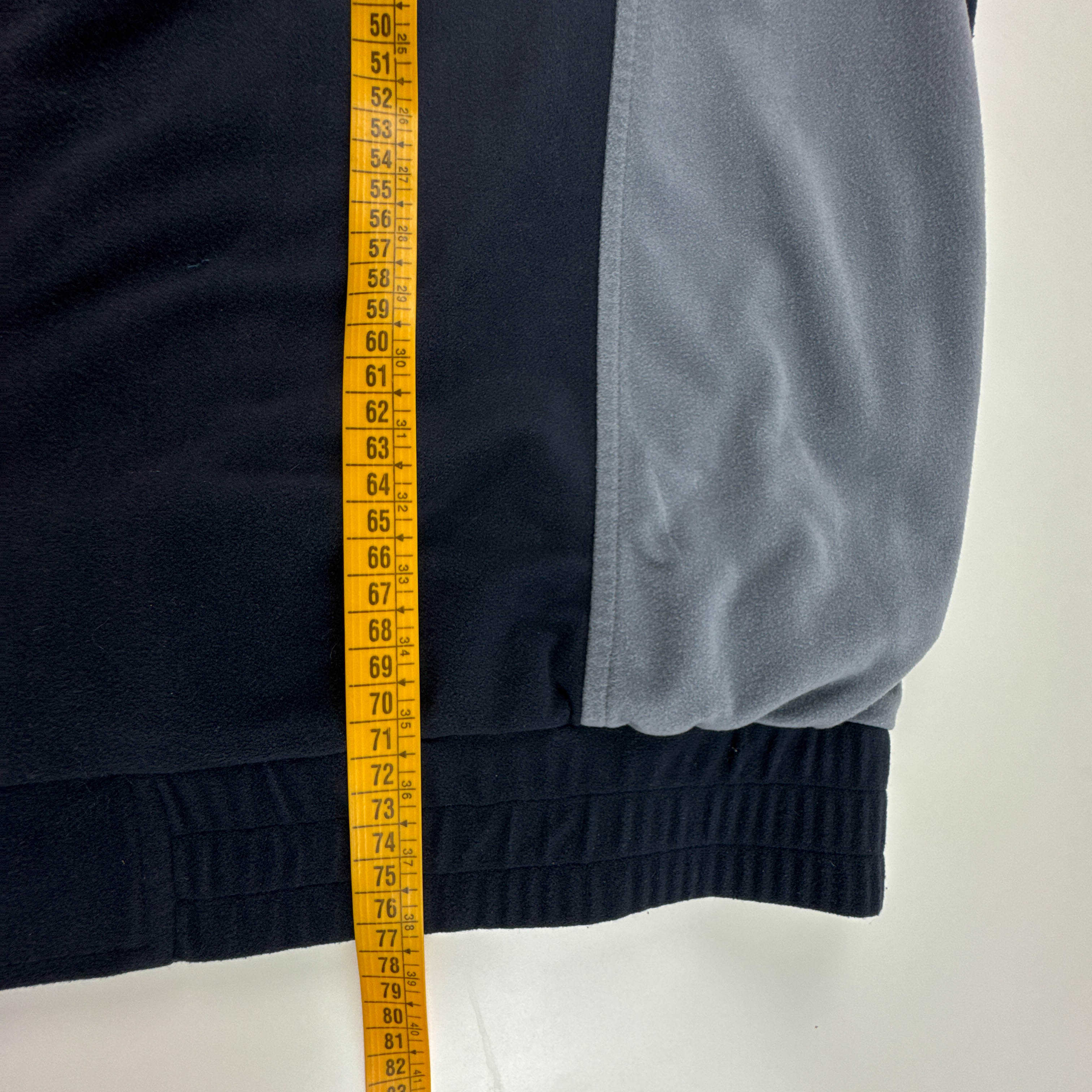 Felpa Kappa Vintage blu scura e grigia con zip e ricamo anni 80 90 - Taglia 3XL uomo