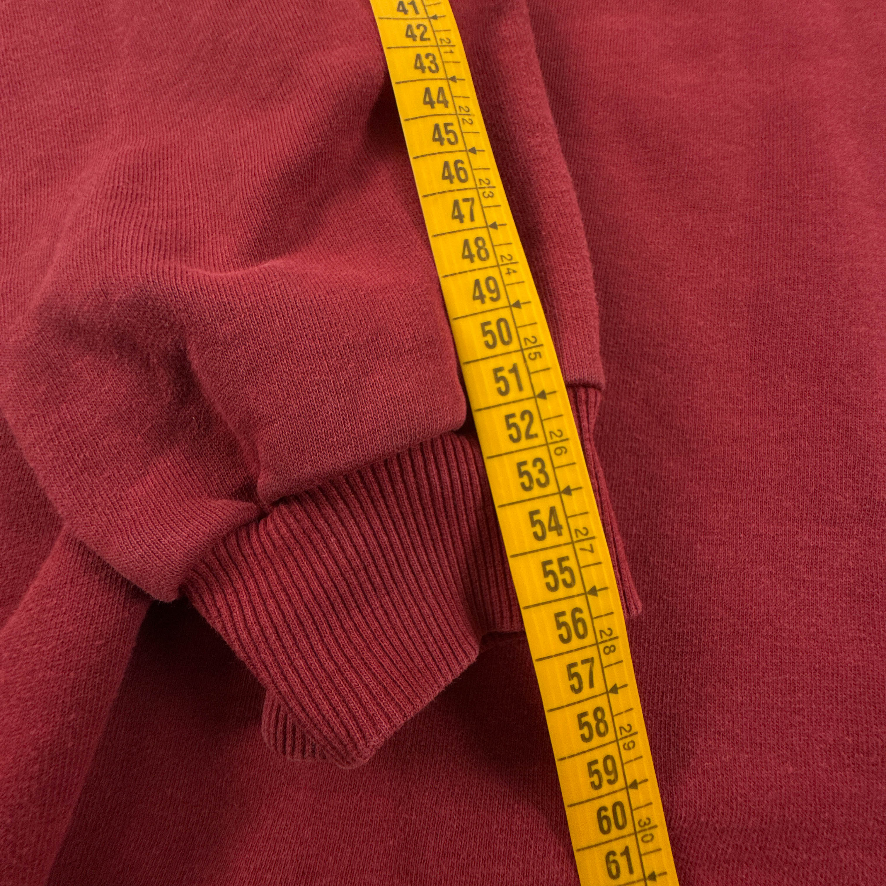 Felpa Fila Vintage rossa scura a girocollo logo ricamato anni 80 90 - Taglia 52/54 uomo