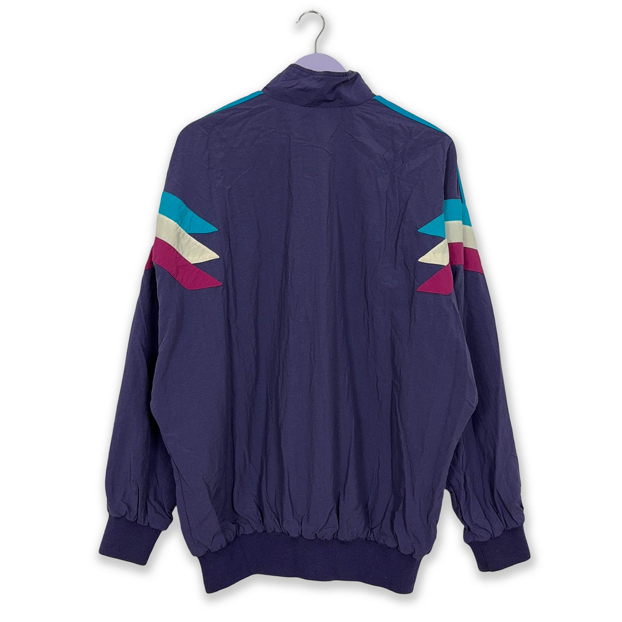 Giacca a vento Adidas Vintage viola anni 90 con zip - Taglia D54 F8 uomo