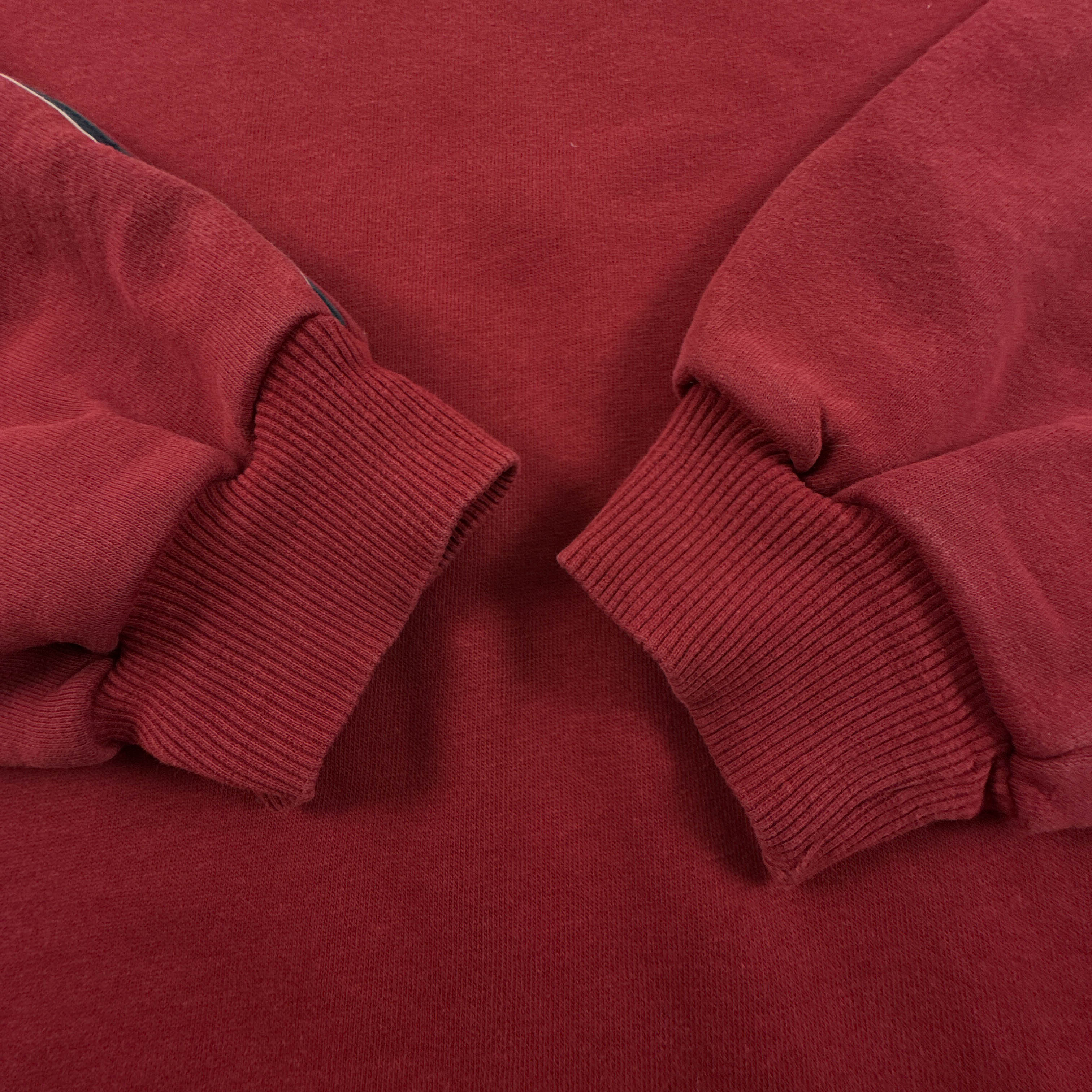 Felpa Fila Vintage rossa scura a girocollo logo ricamato anni 80 90 - Taglia 52/54 uomo