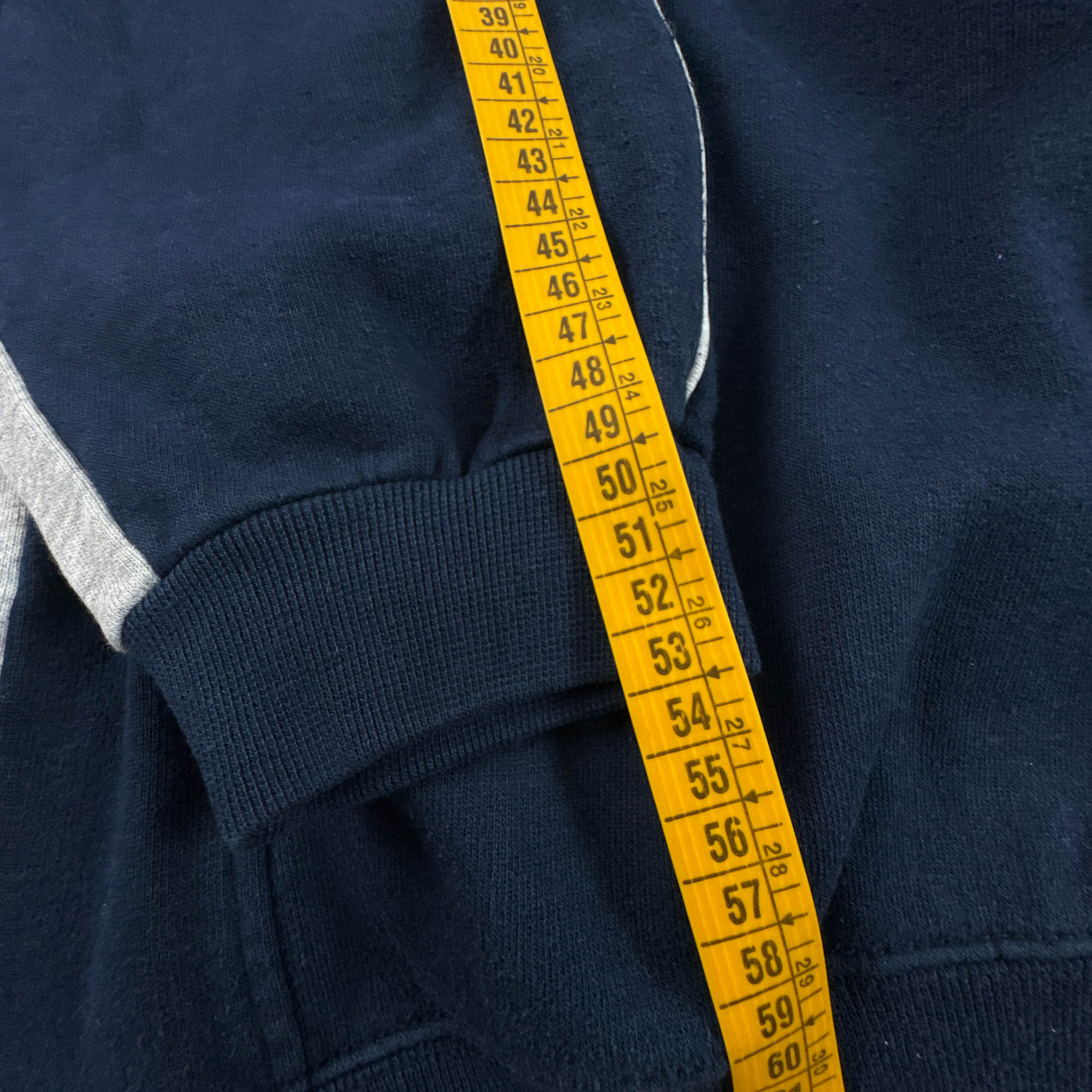 Felpa Champion Vintage blu scura e grigia con cappuccio anni 90 00 - Taglia L uomo