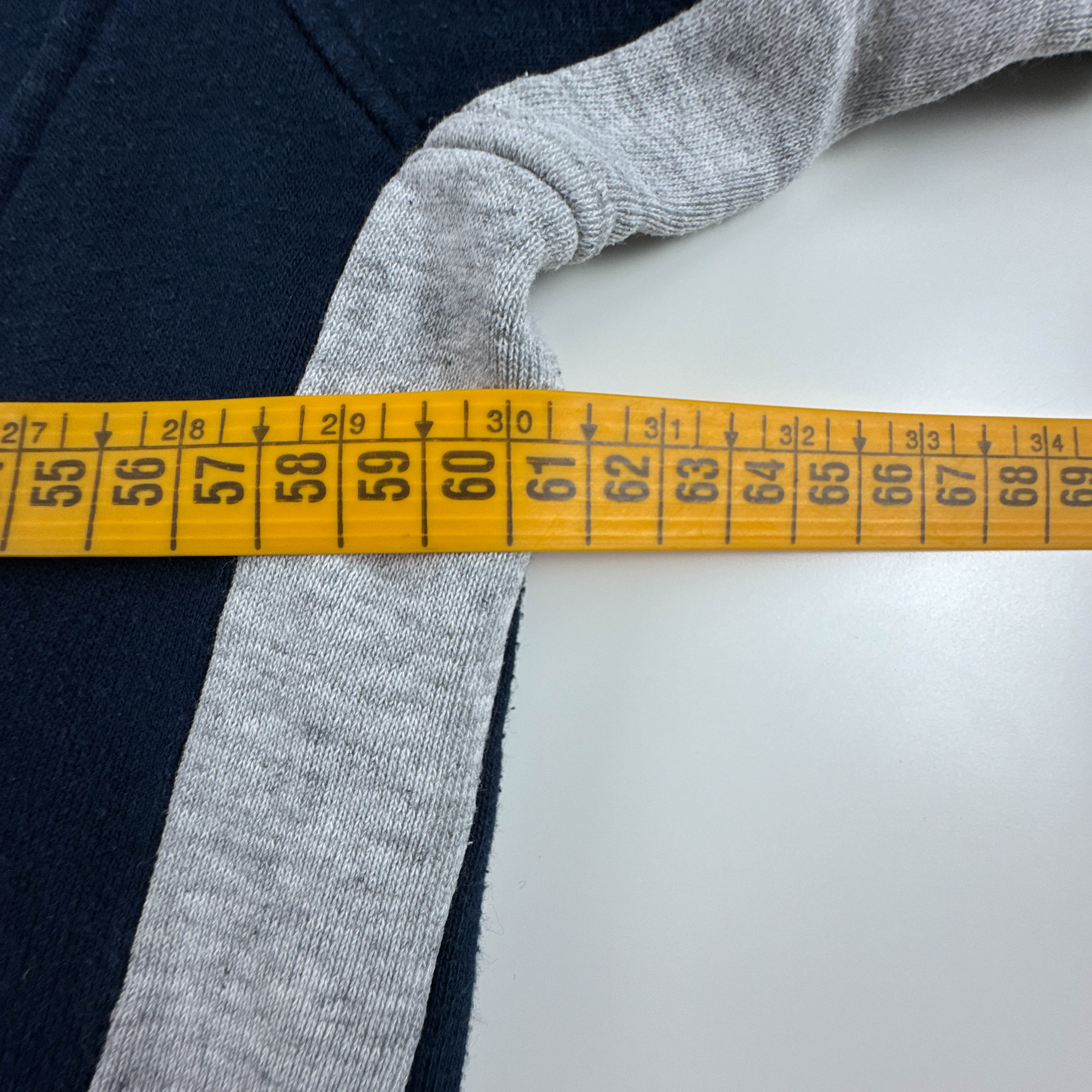 Felpa Champion Vintage blu scura e grigia con cappuccio anni 90 00 - Taglia L uomo