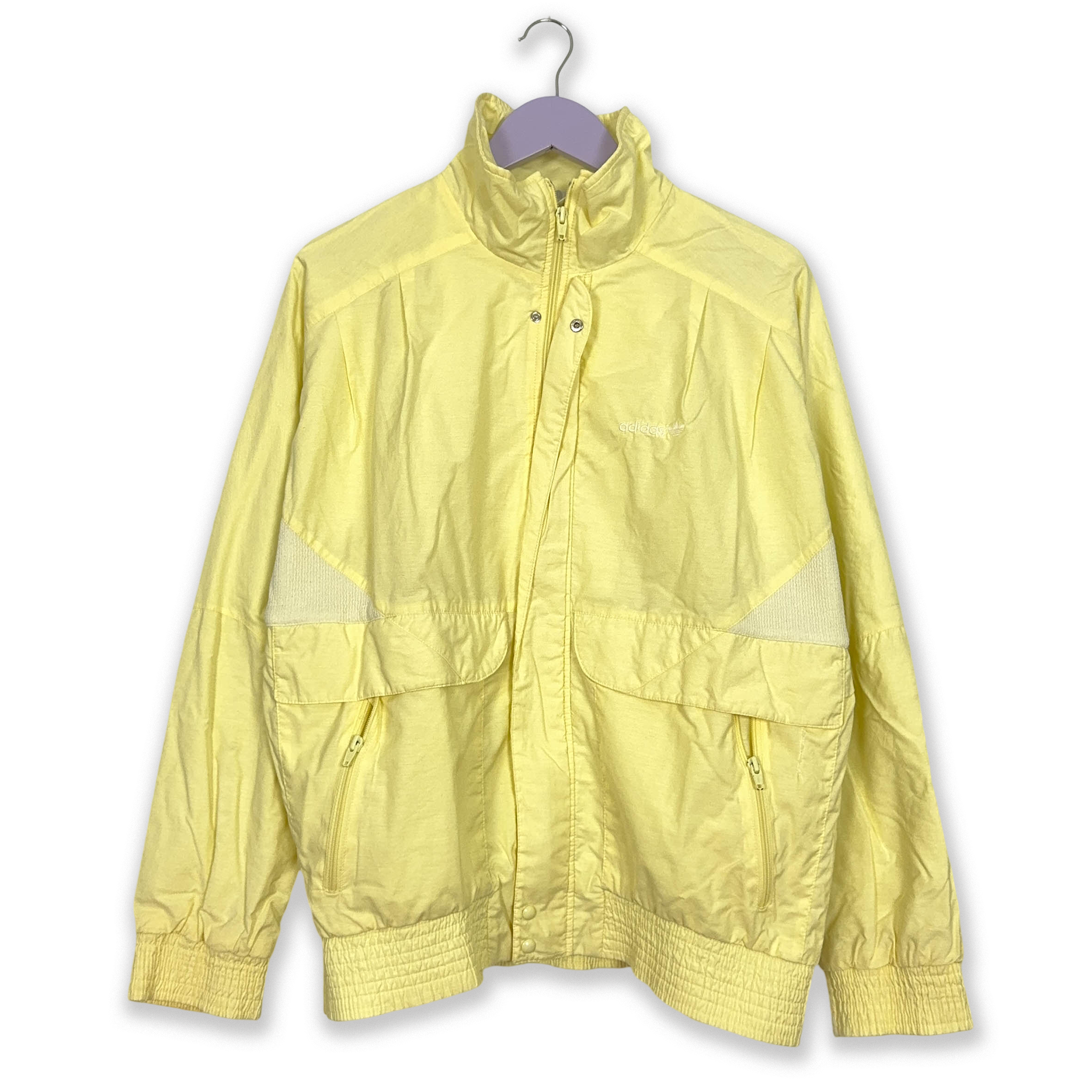 Giacca a vento Adidas Vintage gialla anni 90 con zip - Taglia 48 174 uomo