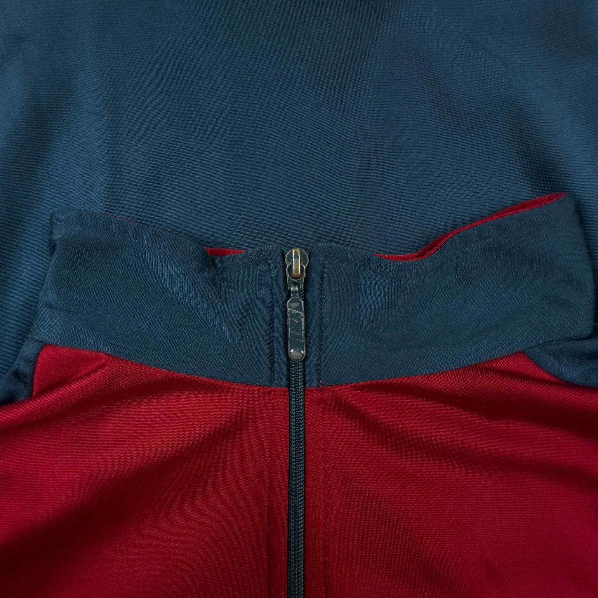 Felpa Nike Vintage anni 90 blu e rossa con zip - Taglia XL uomo